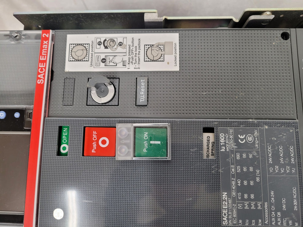 ABB SACE Emax 2.2N  1600A Ekip Touch LSIG E2.2N 3 Pole Circuit Breaker [2A]