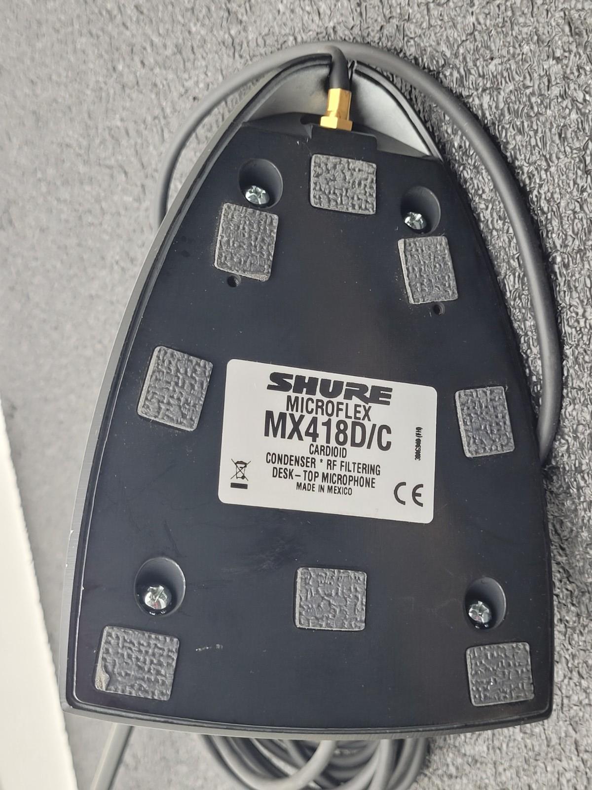 Shure MX418D/C Microflex Gooseneck Condenser Desktop Microphone w/185 Capsule