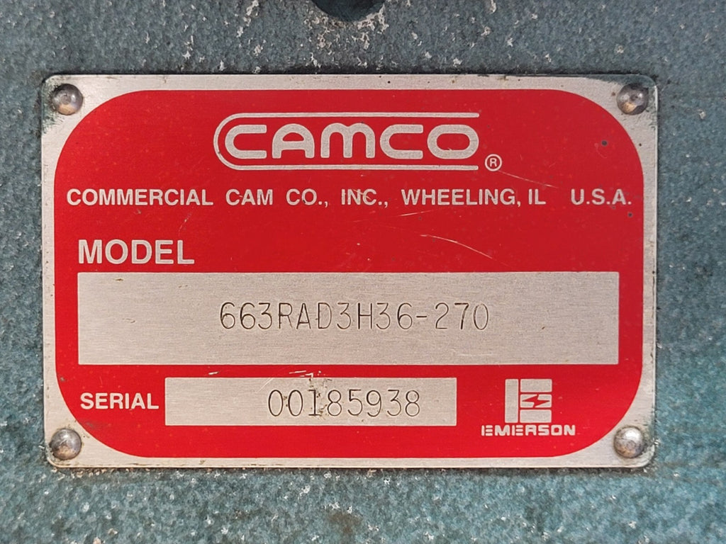 Camco Rotary Indexer 663RAD3H36-270 3 Stop 120 Degree rotation per station 90VDC