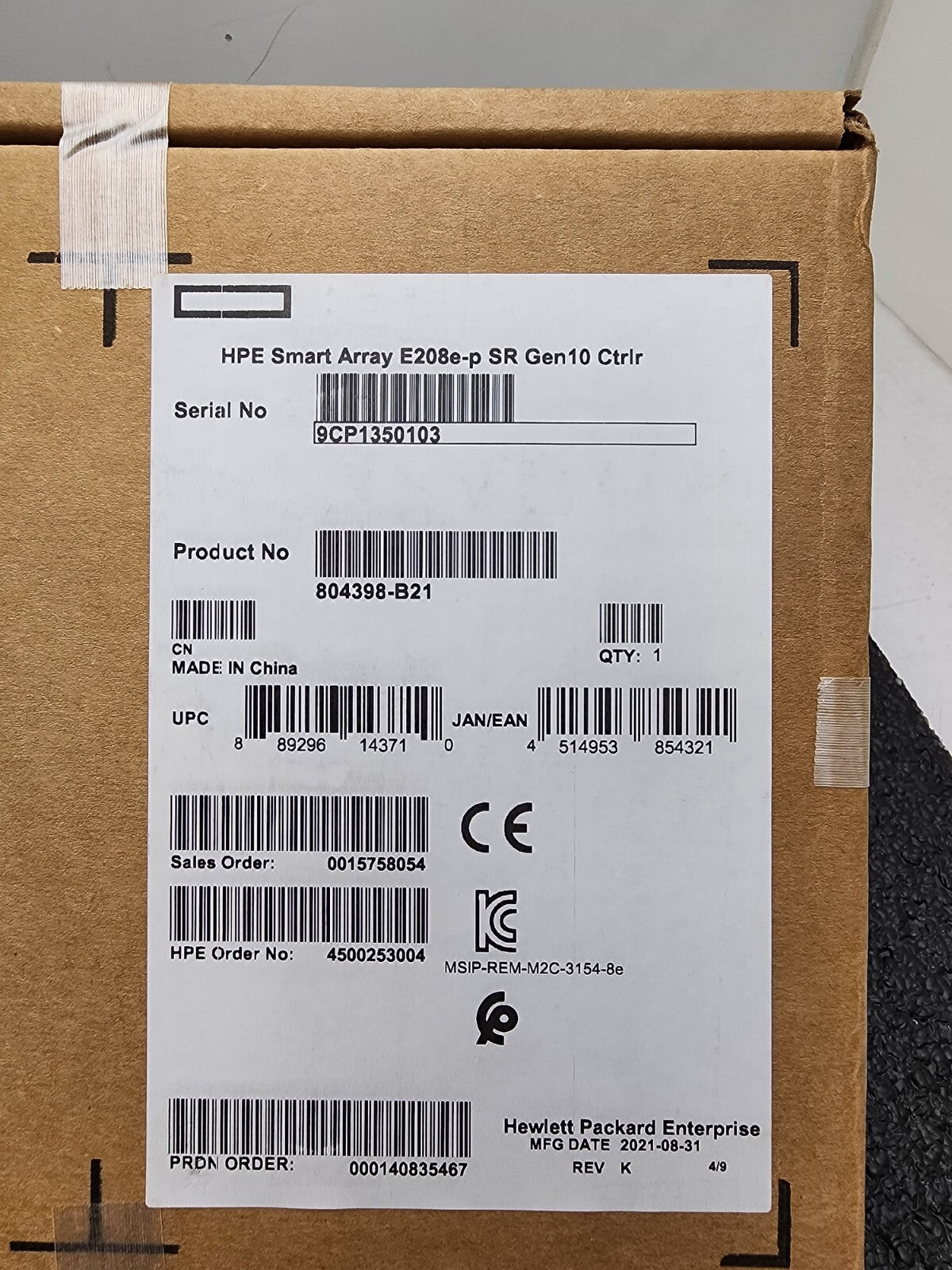 HPE ProLiant Gen10 Peripheral Controller 804398-B21 E208e-p SR Gen10 Sealed Box