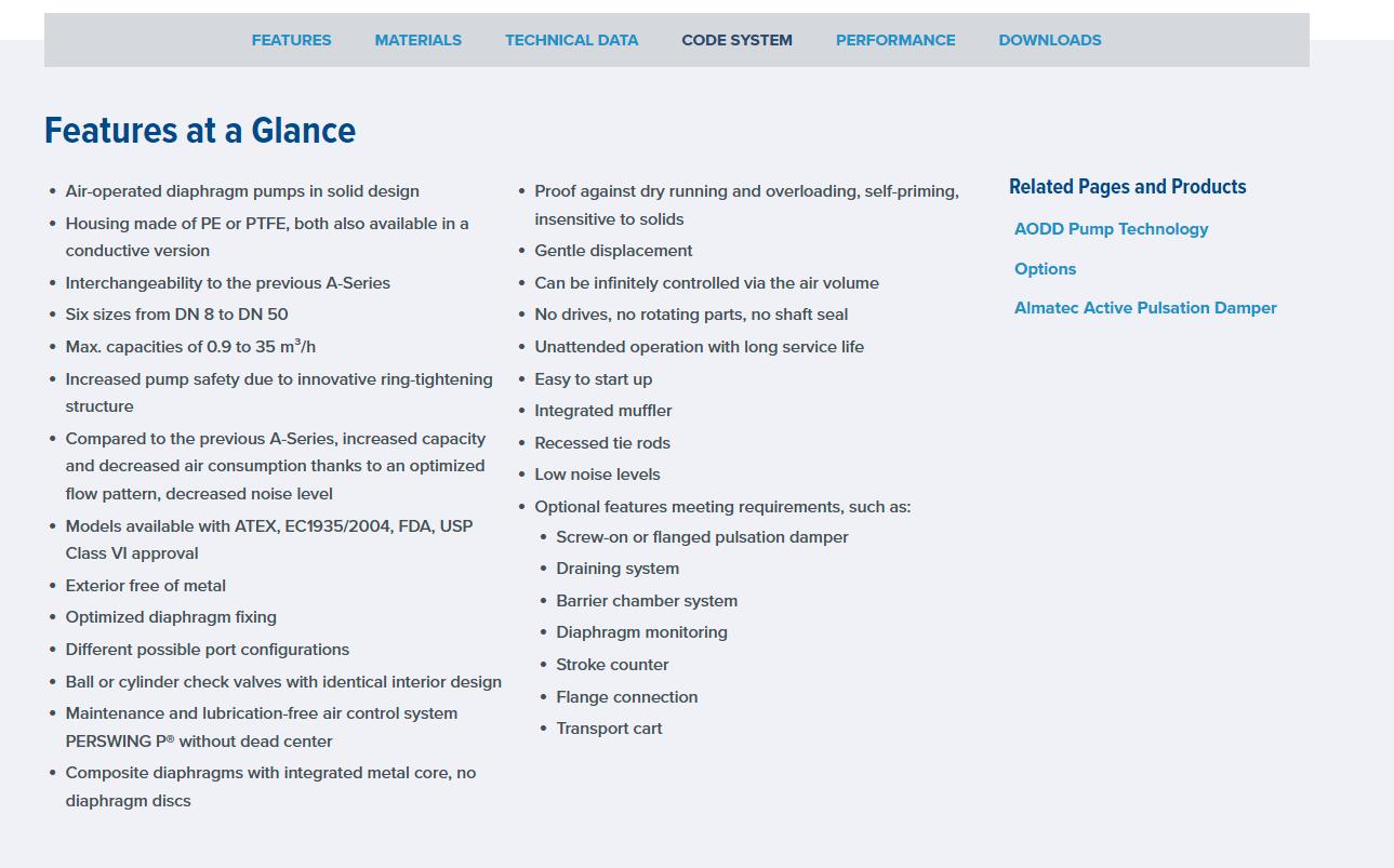 Almatec E25TTT-GS Air Powered High Purity Chemical Diaphragm AODD Pump PTFE