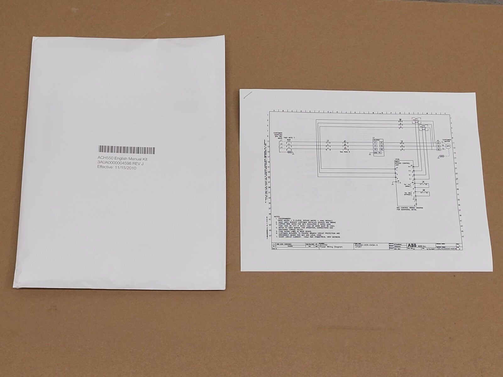 ACH550-VCR-045A-4+F267 ABB 30HP 380-480VAC 44 AMPS Driver/bypass Control Unit