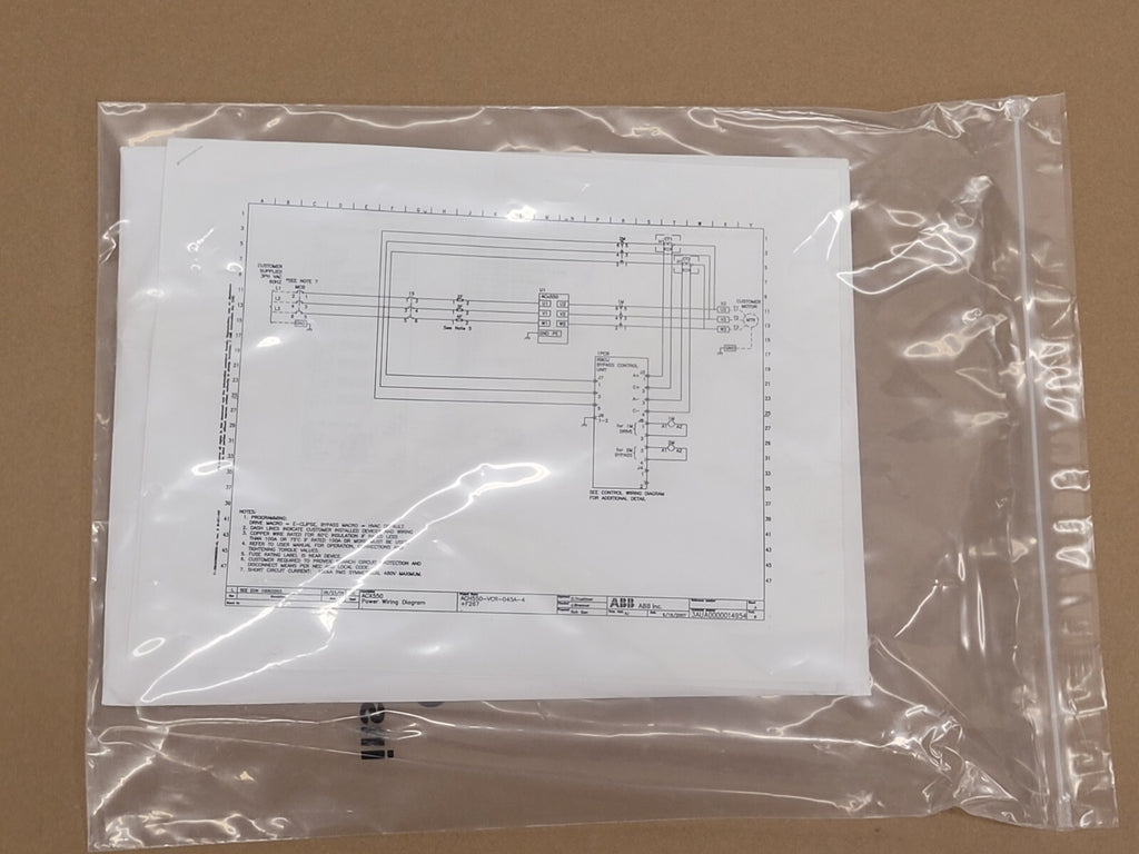 ACH550-VCR-045A-4+F267 ABB 30HP 380-480VAC 44 AMPS Driver/bypass Control Unit