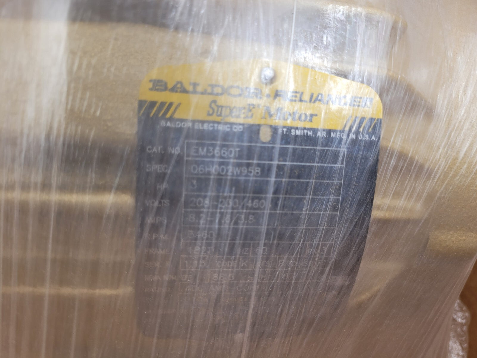 BALDOR EM3660T General Purpose Motor 3 hp 3,460 rpm