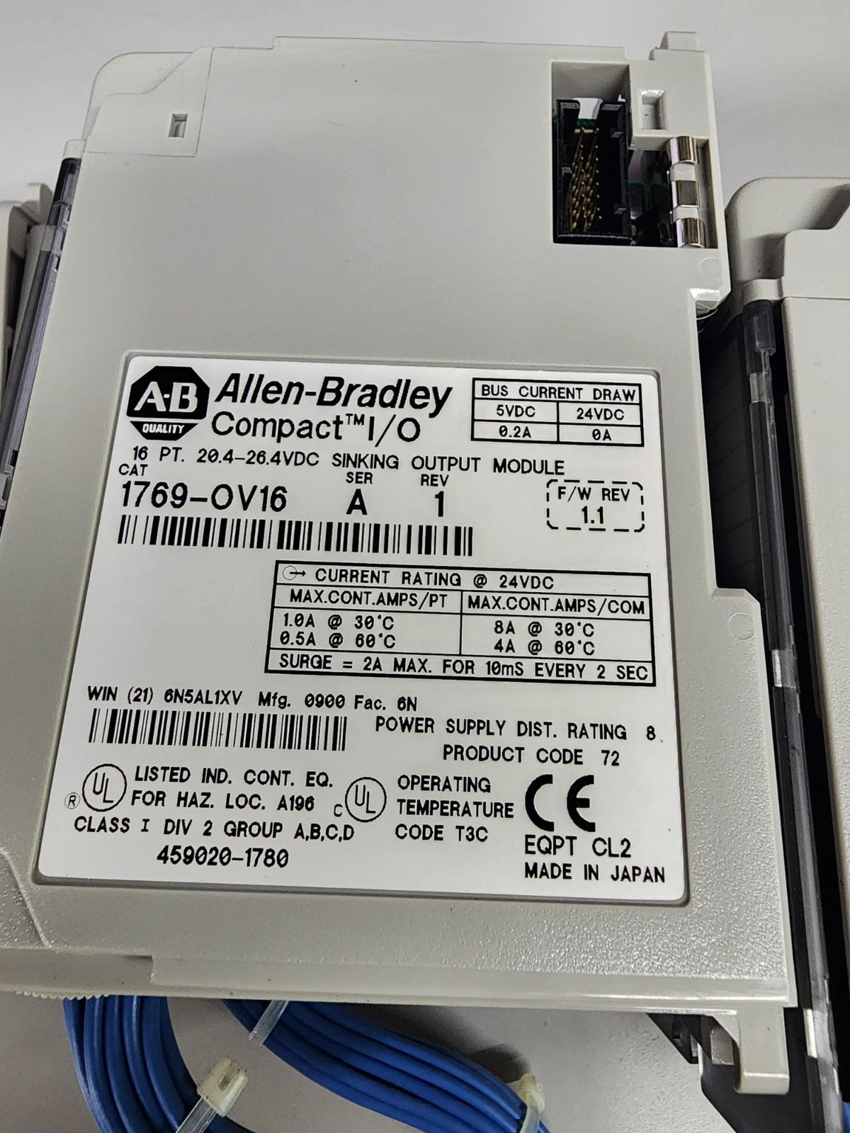 Allen Bradley 1764-28BXB Micrologix 1500 Compact I/O 1769-OF2 1769-OV16 PLC