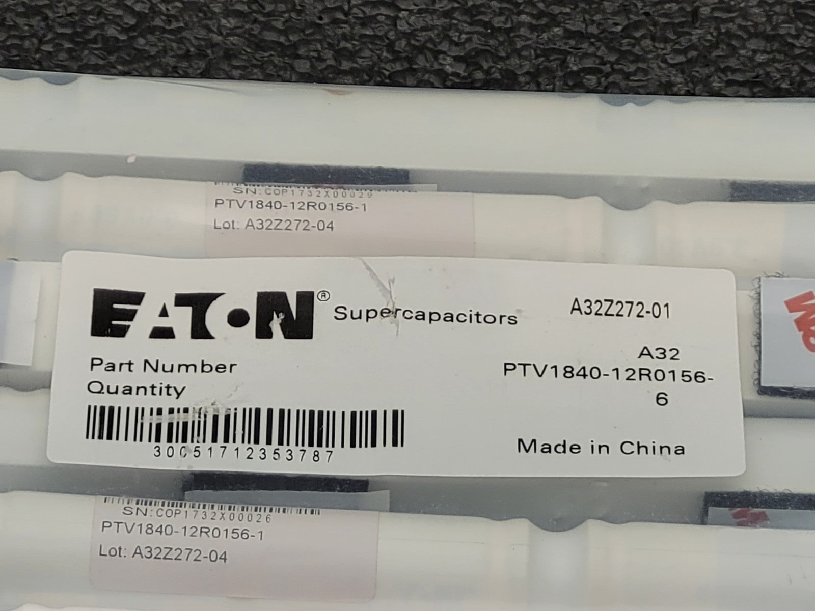 Lot 6x Eaton Cooper Bussmann  Supercapacitor PTV1840-12R0156-4 SUPERCAP 60F 3.0V