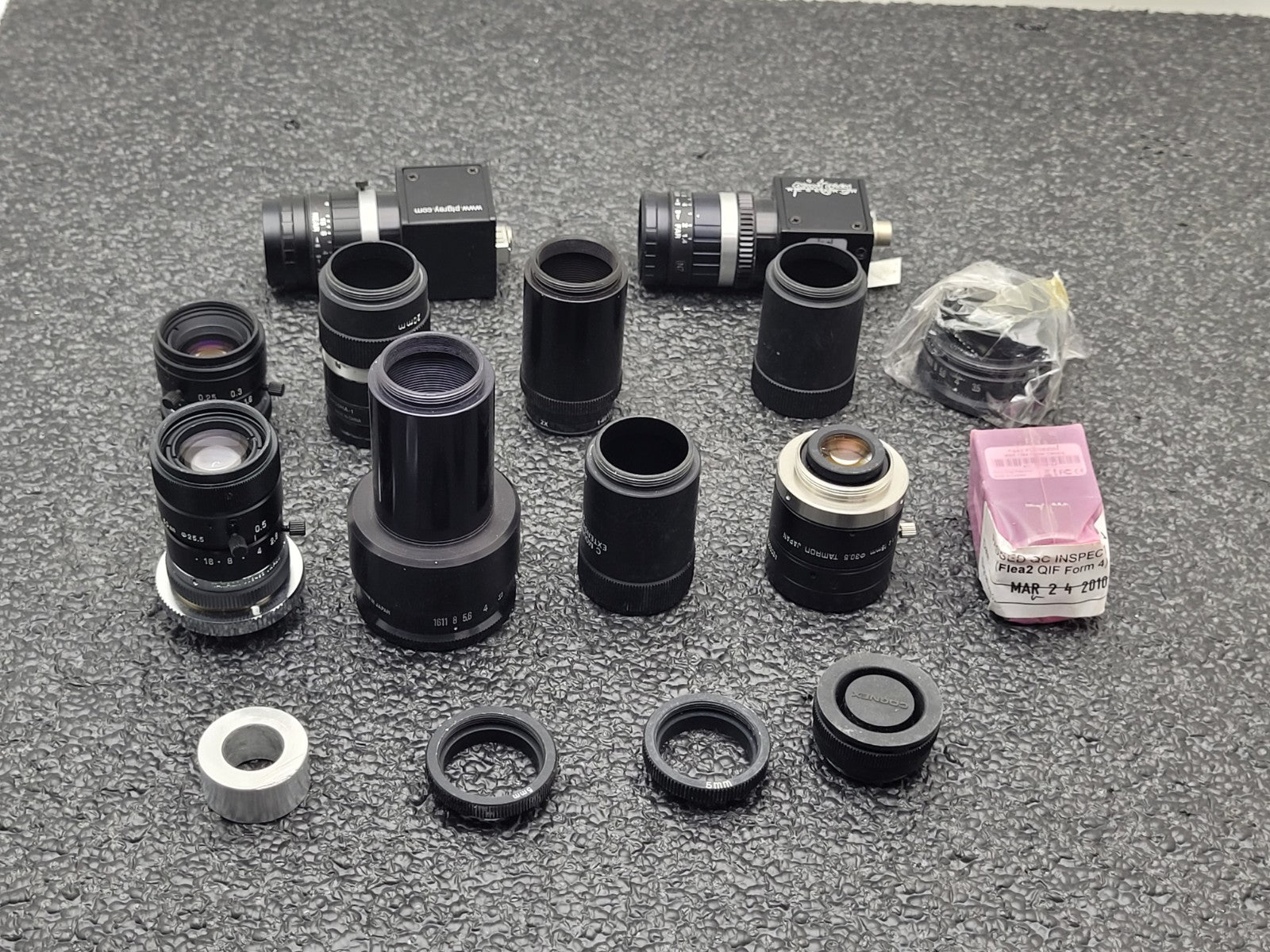 Point Grey Flea Firewire Camera Lot 3x Camera and 10x Lenses IEEE-1394 FLEA-HIBW