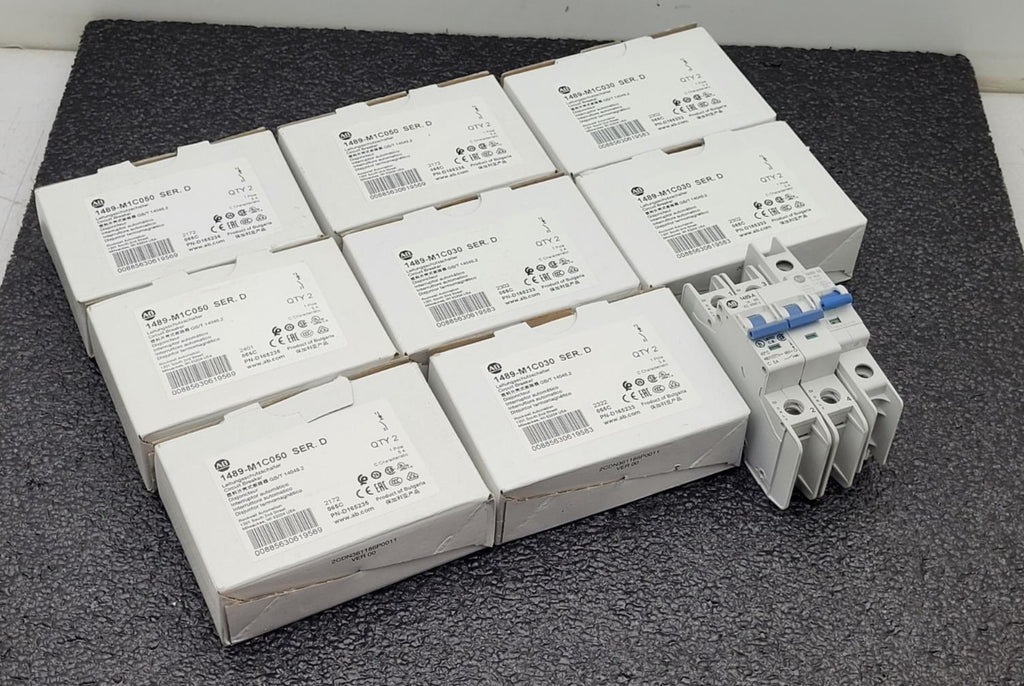 18x NEW Allen Bradley 1489-M1C050 M1C030 Circuit Breaker 1+2 Pole 3A 5A 10A