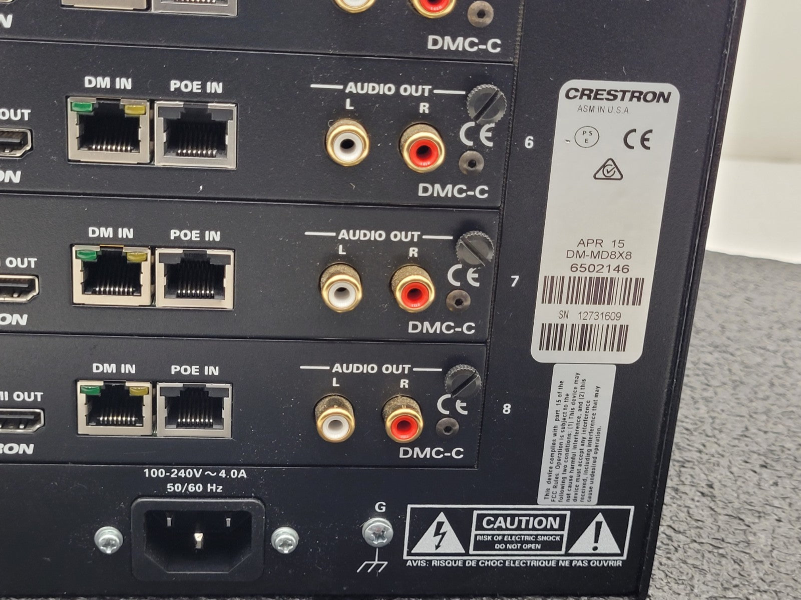 Crestron DM-MD8X8 High Definition Digital Media Distribution Unit DMC-4K-CO-HD