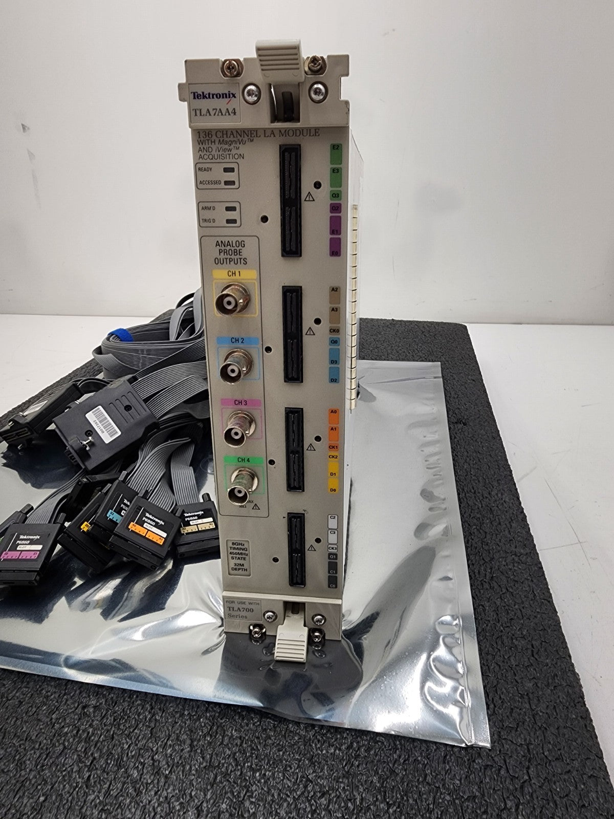 Tektronix TLA7AA4 5.6 136-Ch 32MB 450MHz Timing Logic Analyzer Module 4x P6860