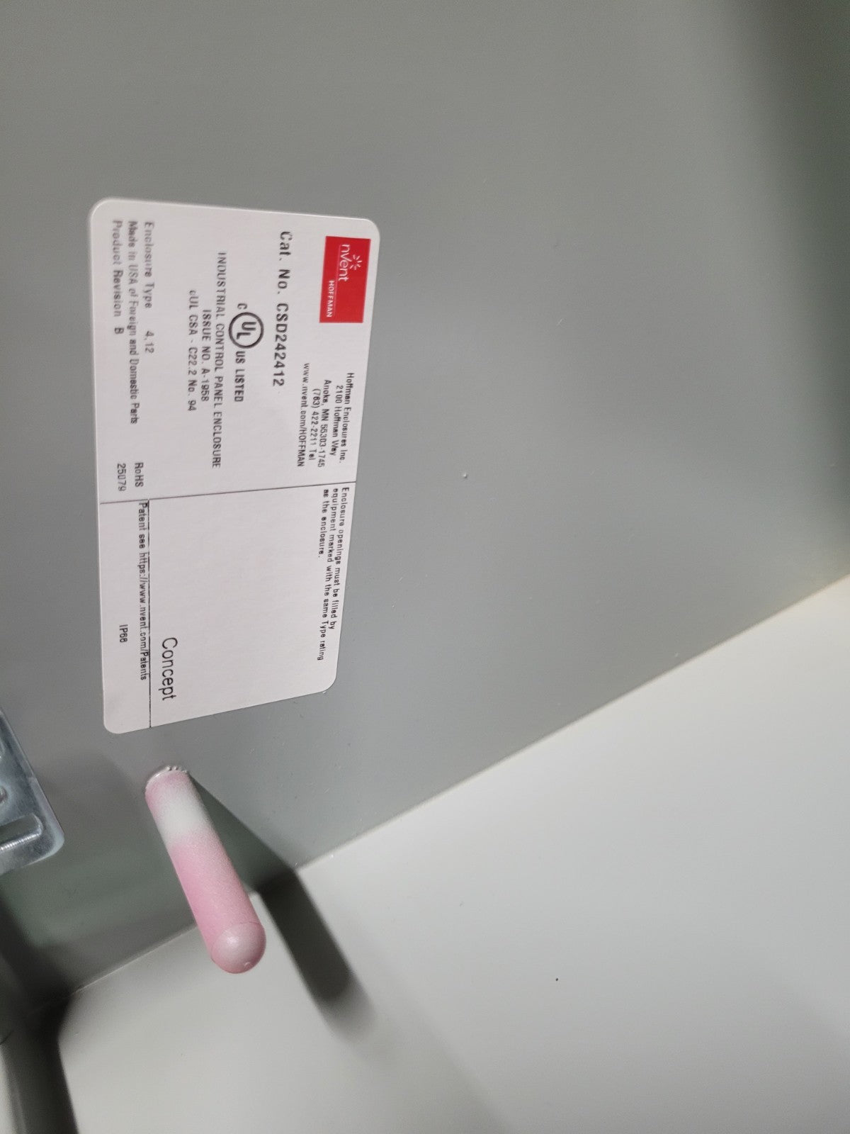 Hoffman CSD242412 Wall Mount Electrical Enclosure JIC 24X24"X12" Type 4,12