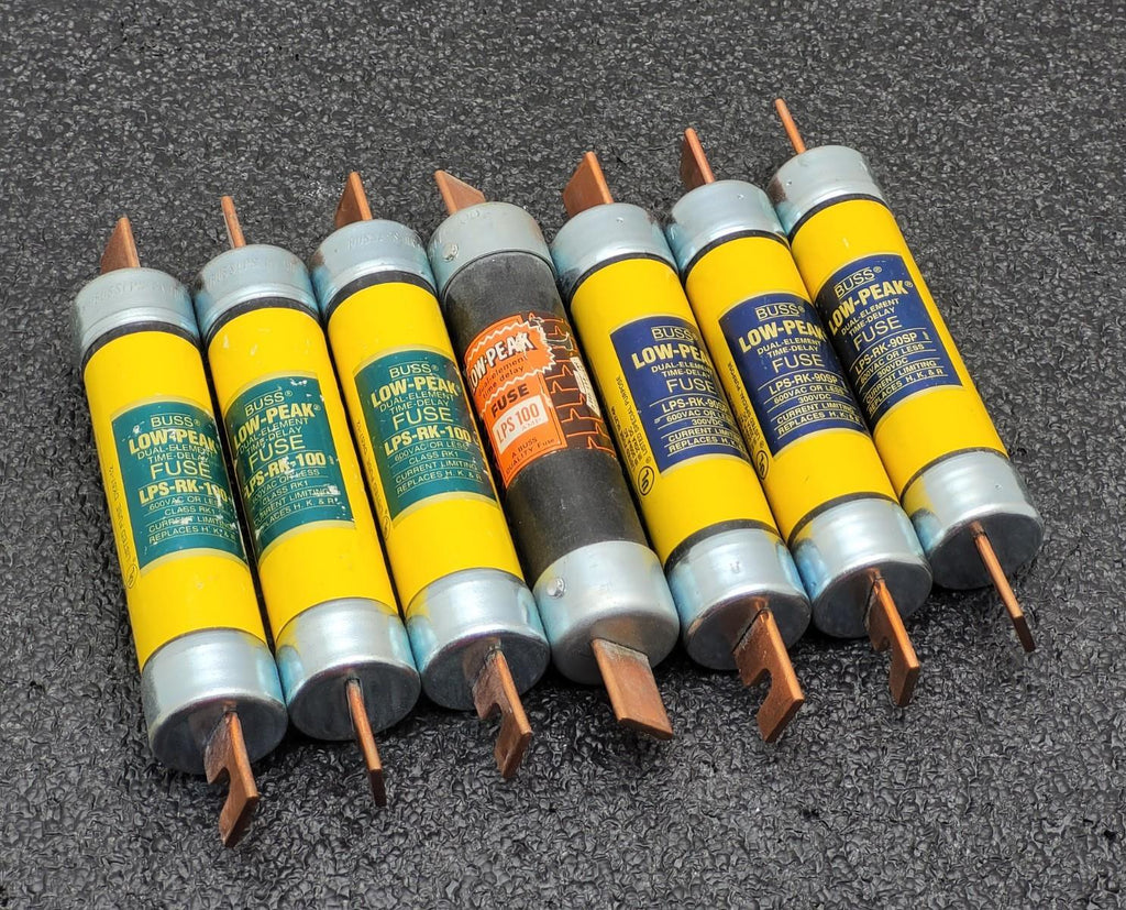 Lot of 7 Bussmann Low Peak LPS-RK- 90 ,LPS-RK-100 Fuses.