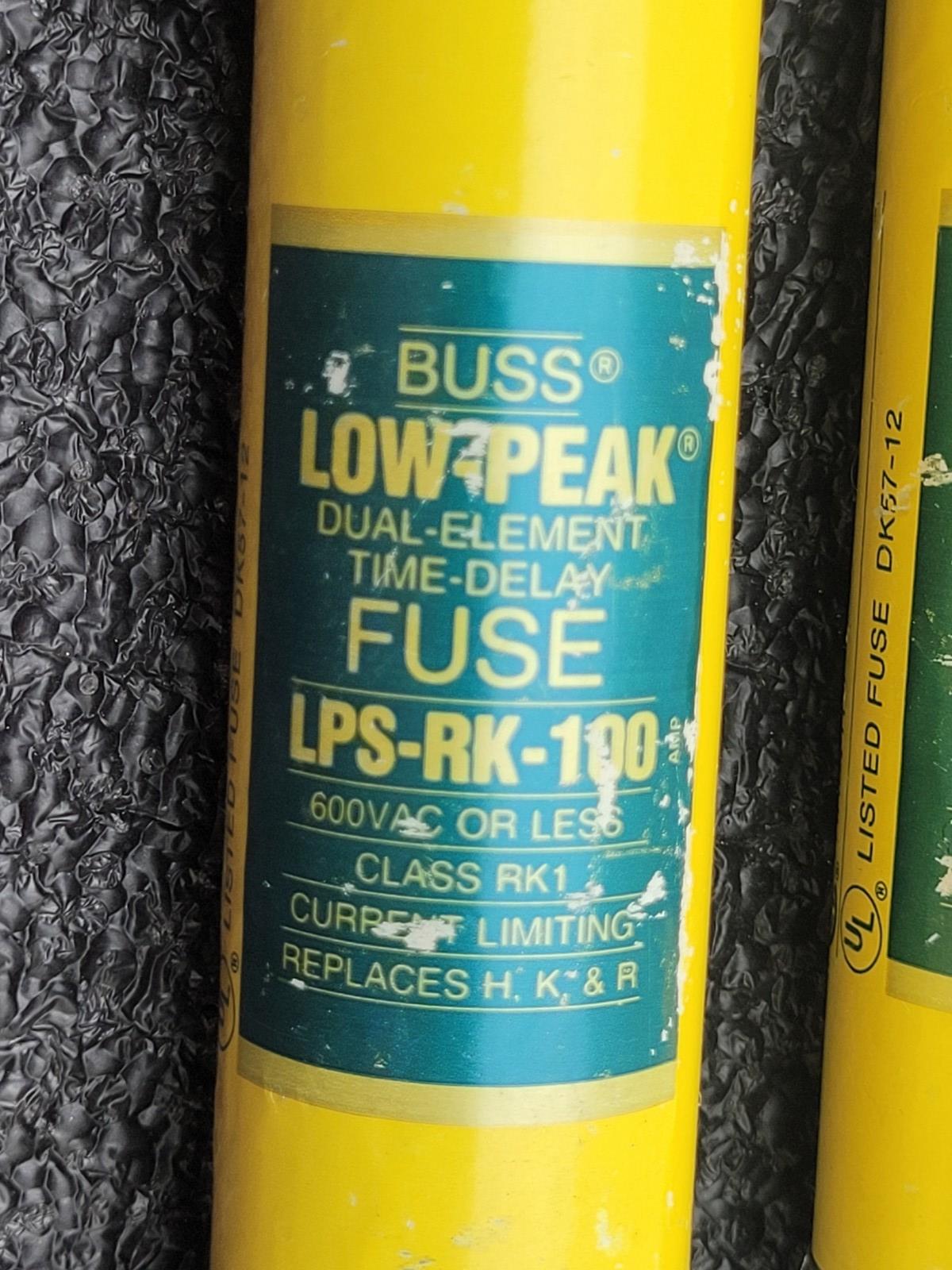 Lot of 7 Bussmann Low Peak LPS-RK- 90 ,LPS-RK-100 Fuses.