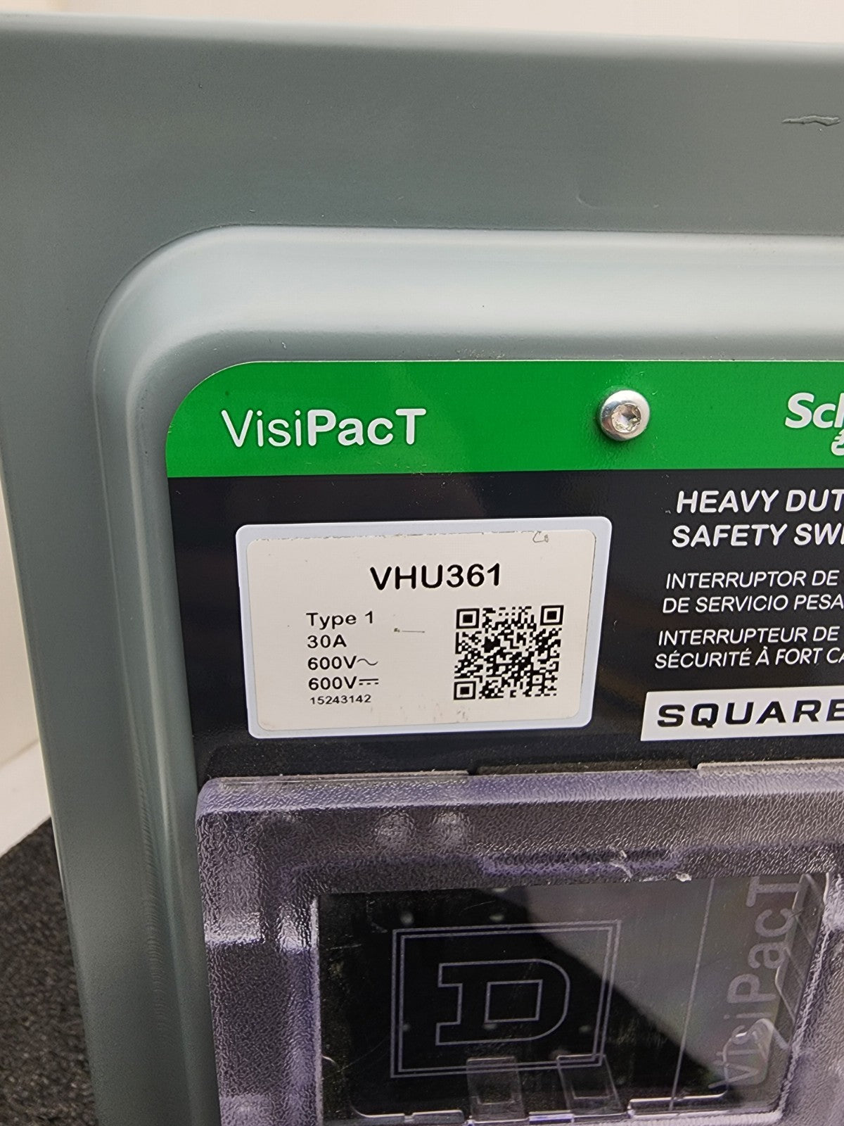 Schneider Electric VHU361 30A 600V Heavy Duty Safety Switch VisiPacT Square D