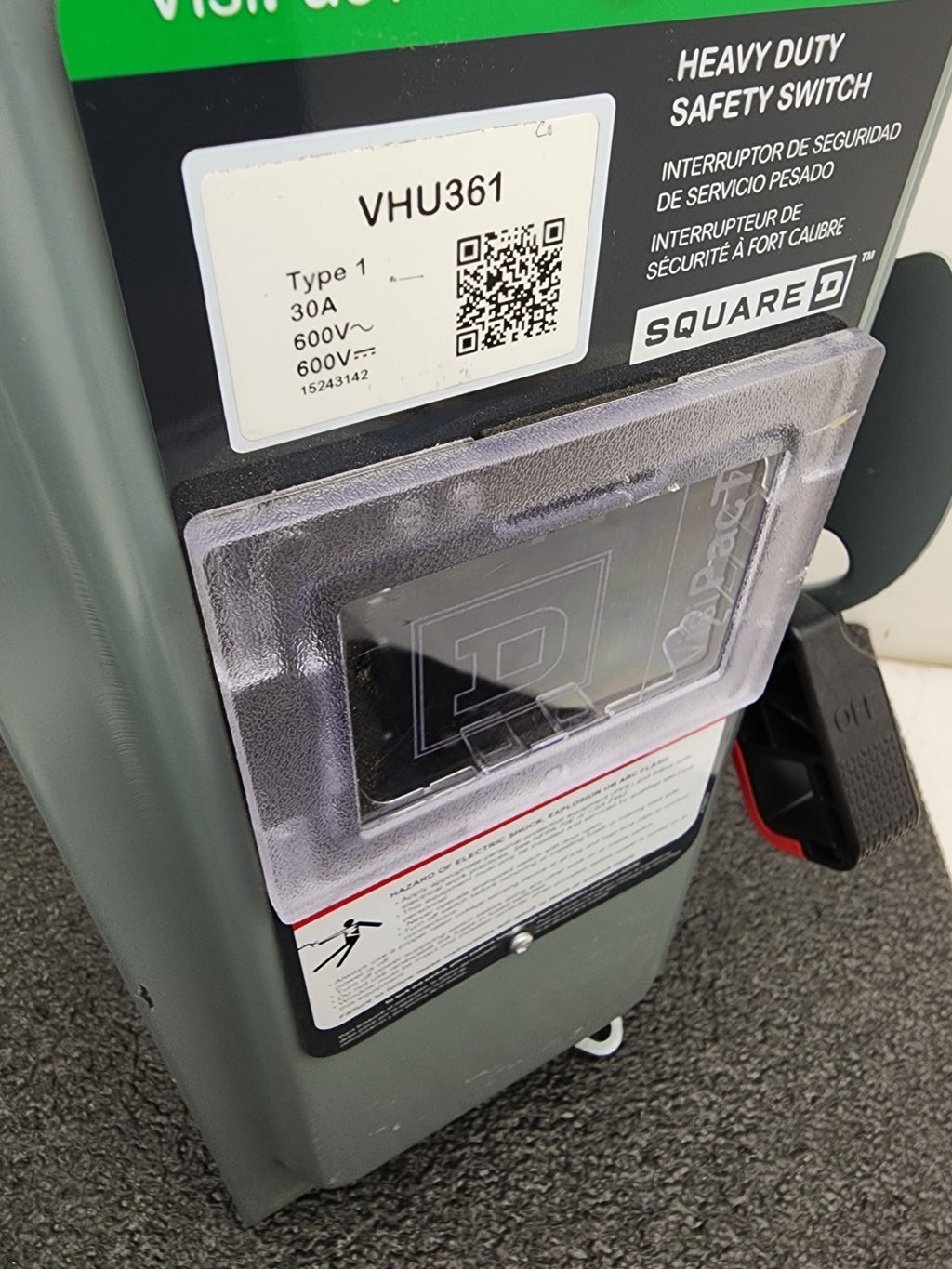 Schneider Electric VHU361 30A 600V Heavy Duty Safety Switch VisiPacT Square D