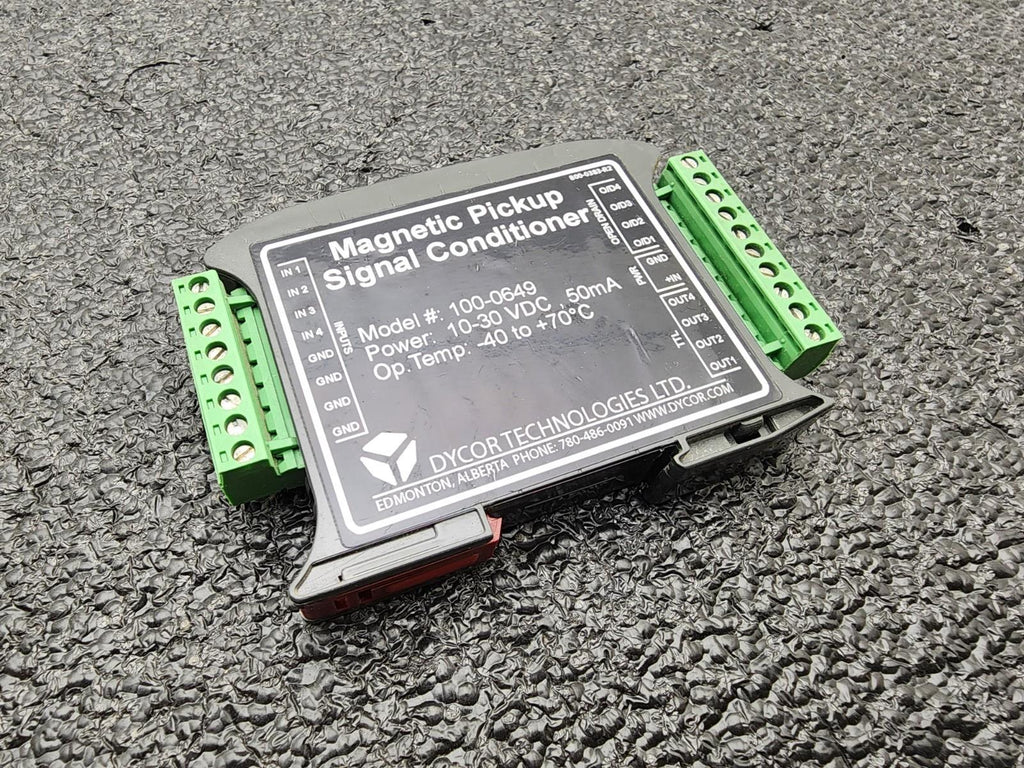Dycor Magnetic Pickup Signal Conditioner 100-0649 10-30VDC 4 Channel DIN Rail