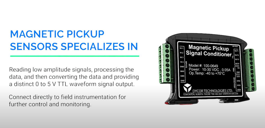 Dycor Magnetic Pickup Signal Conditioner 100-0649 10-30VDC 4 Channel DIN Rail