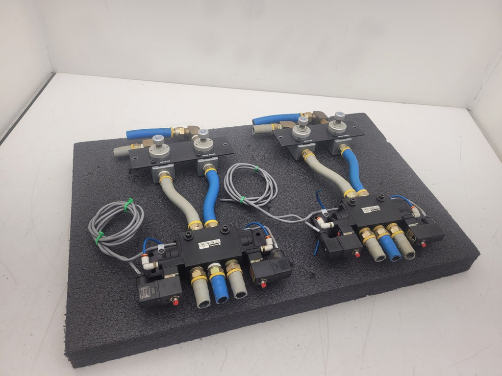 2x NORGREN  K81FA00KV3KV32W2 24VDC Dual Soleoid Valve 150 PSIG w/ 2 Regulators