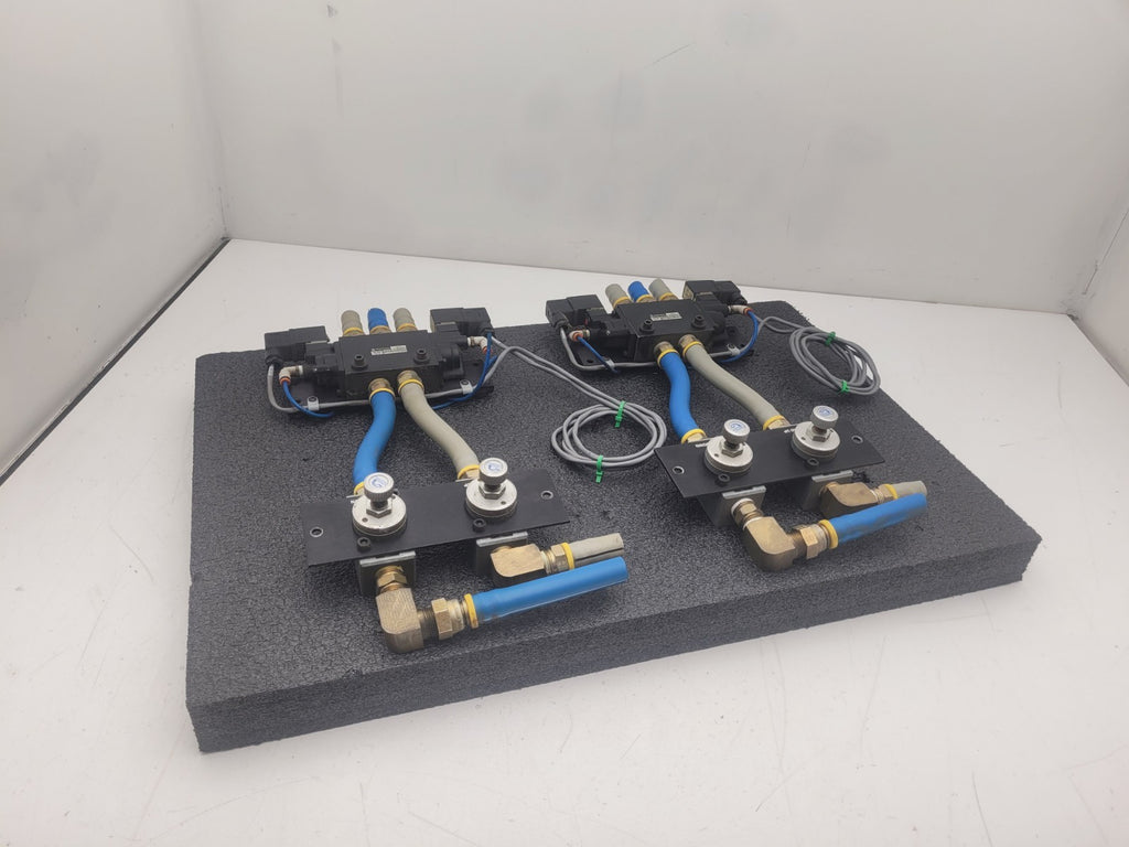 2x NORGREN  K81FA00KV3KV32W2 24VDC Dual Soleoid Valve 150 PSIG w/ 2 Regulators