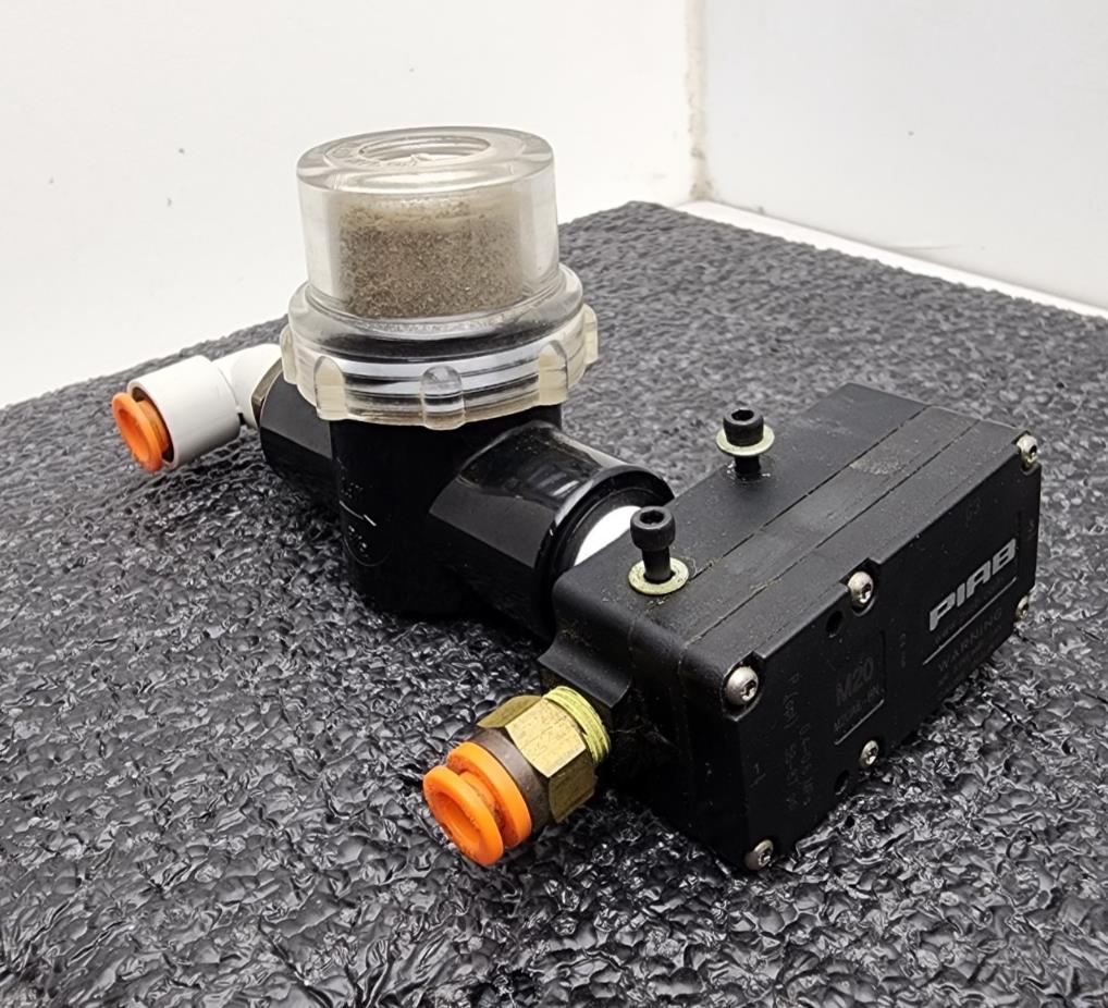 PIAB Mini Venturi Vacuum Pump M20 M20A6-BN + PPSF.375-X10 Air Line Filter