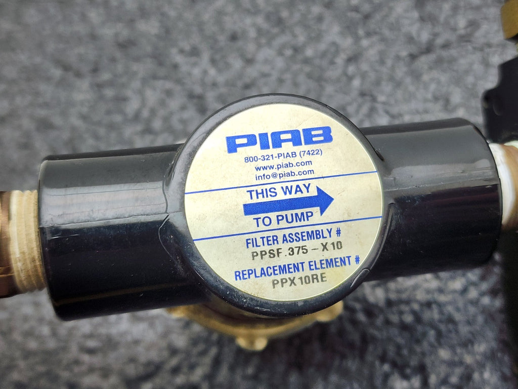 PIAB Mini Venturi Vacuum Pump M20 M20A6-BN + PPSF.375-X10 Air Line Filter