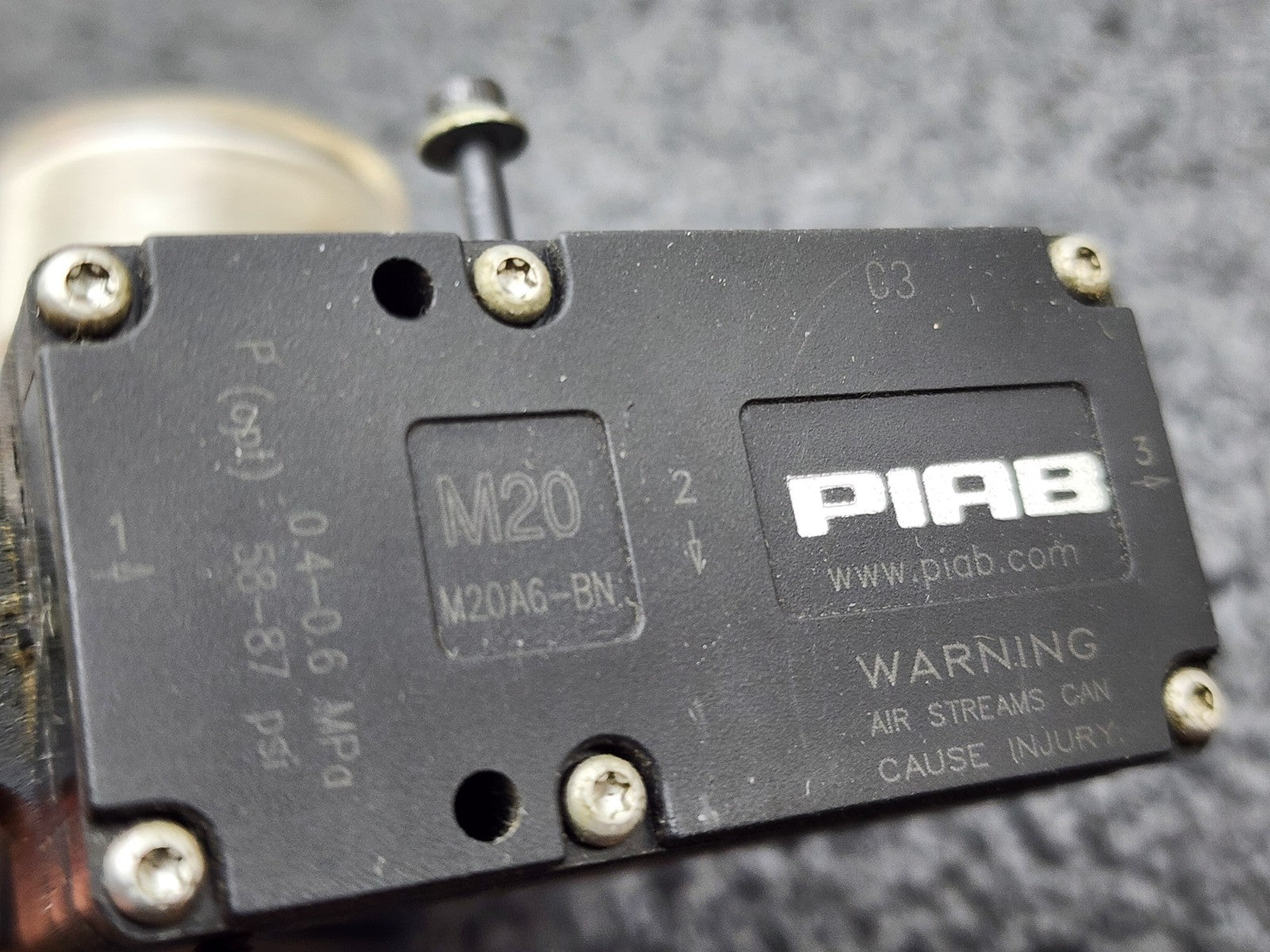 PIAB Mini Venturi Vacuum Pump M20 M20A6-BN + PPSF.375-X10 Air Line Filter