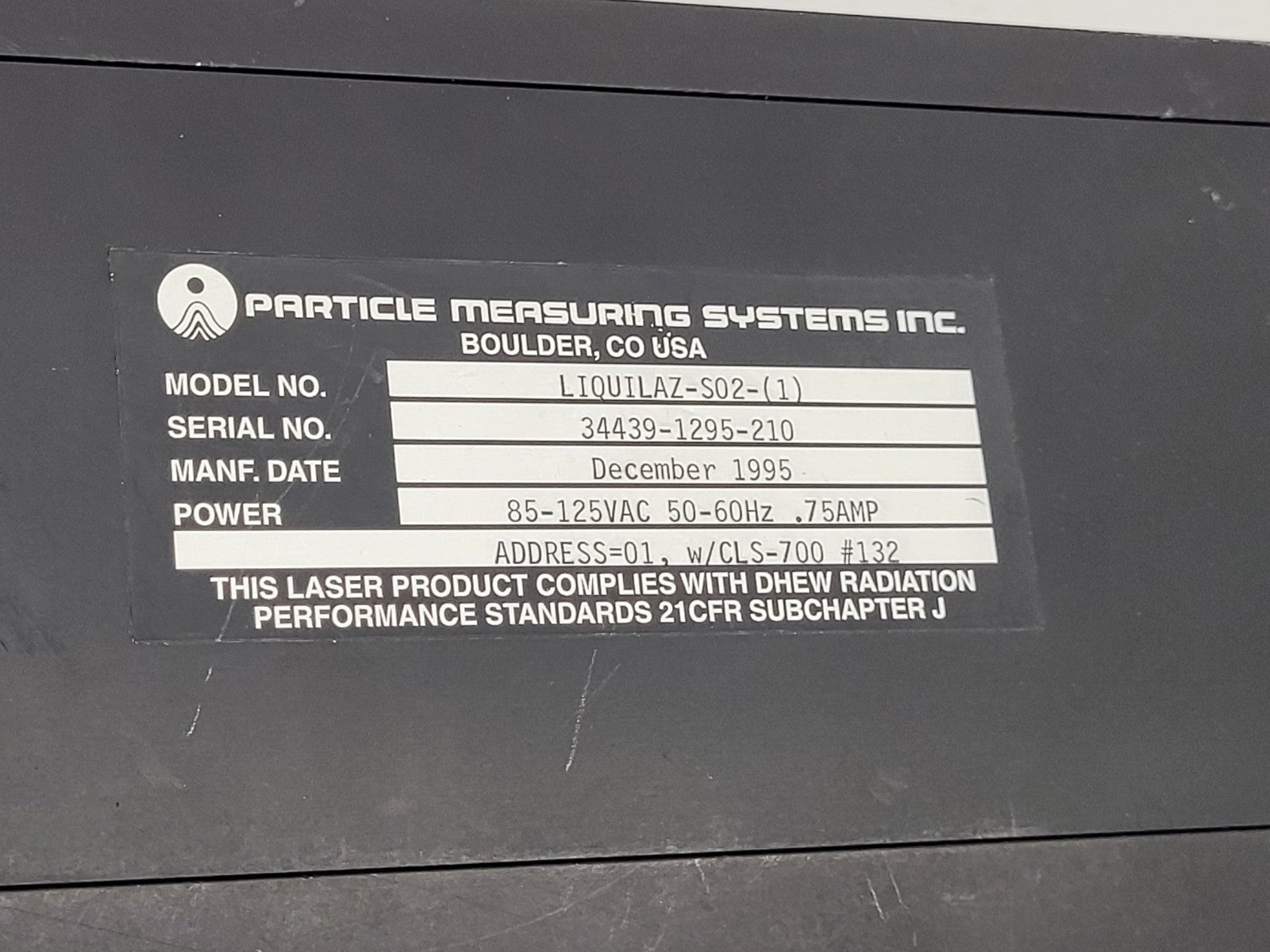 Particle Measuring Systems LIQUILAZ SLS-SO2 For Parts or Repair