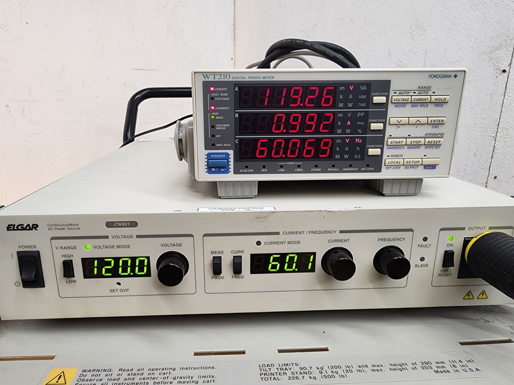 Elgar ContinuousWave CW CW801M 0-270VAC 6A 45-500Hz 1PH Output AC Power Source