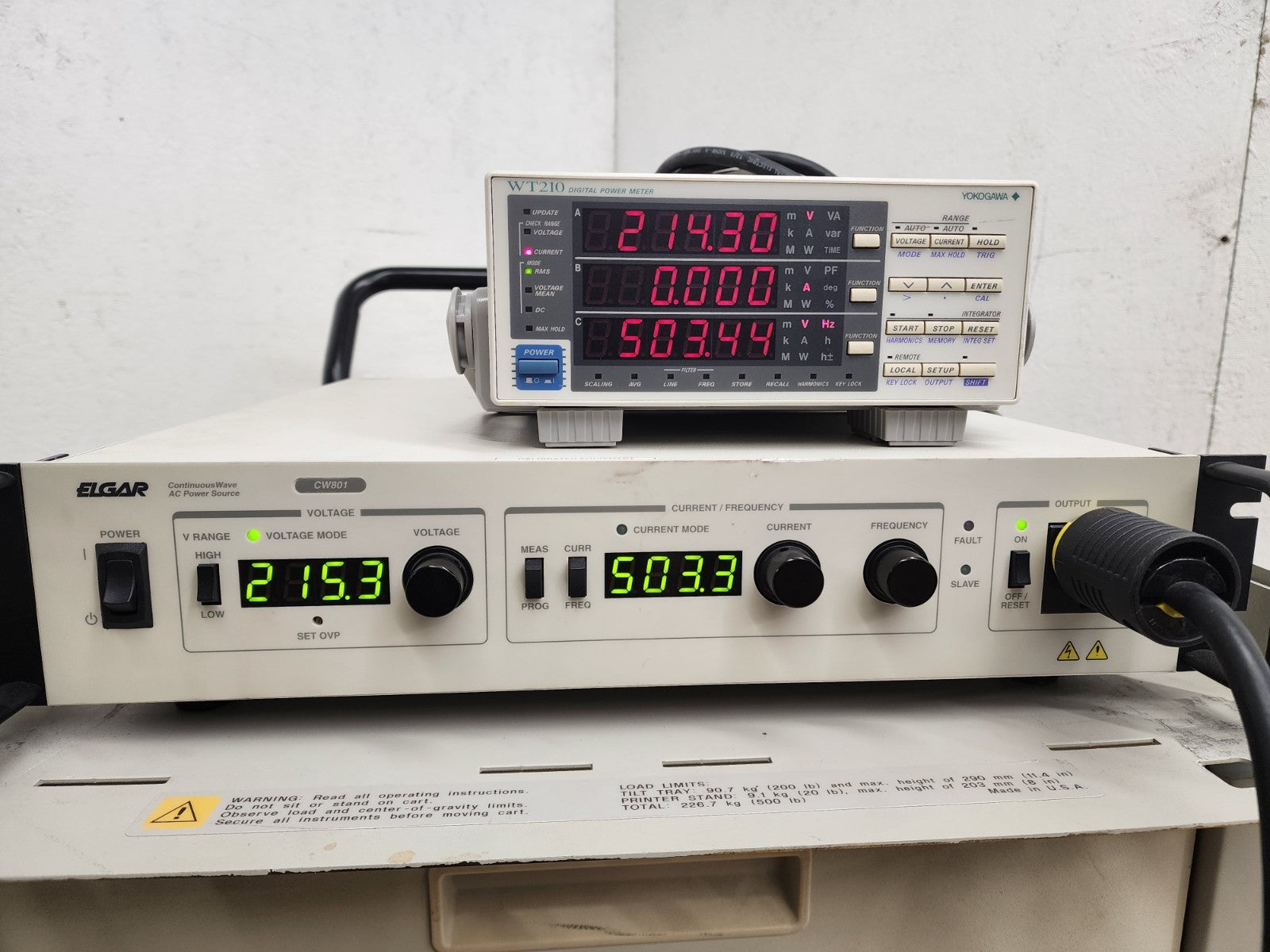 Elgar ContinuousWave CW CW801M 0-270VAC 6A 45-500Hz 1PH Output AC Power Source