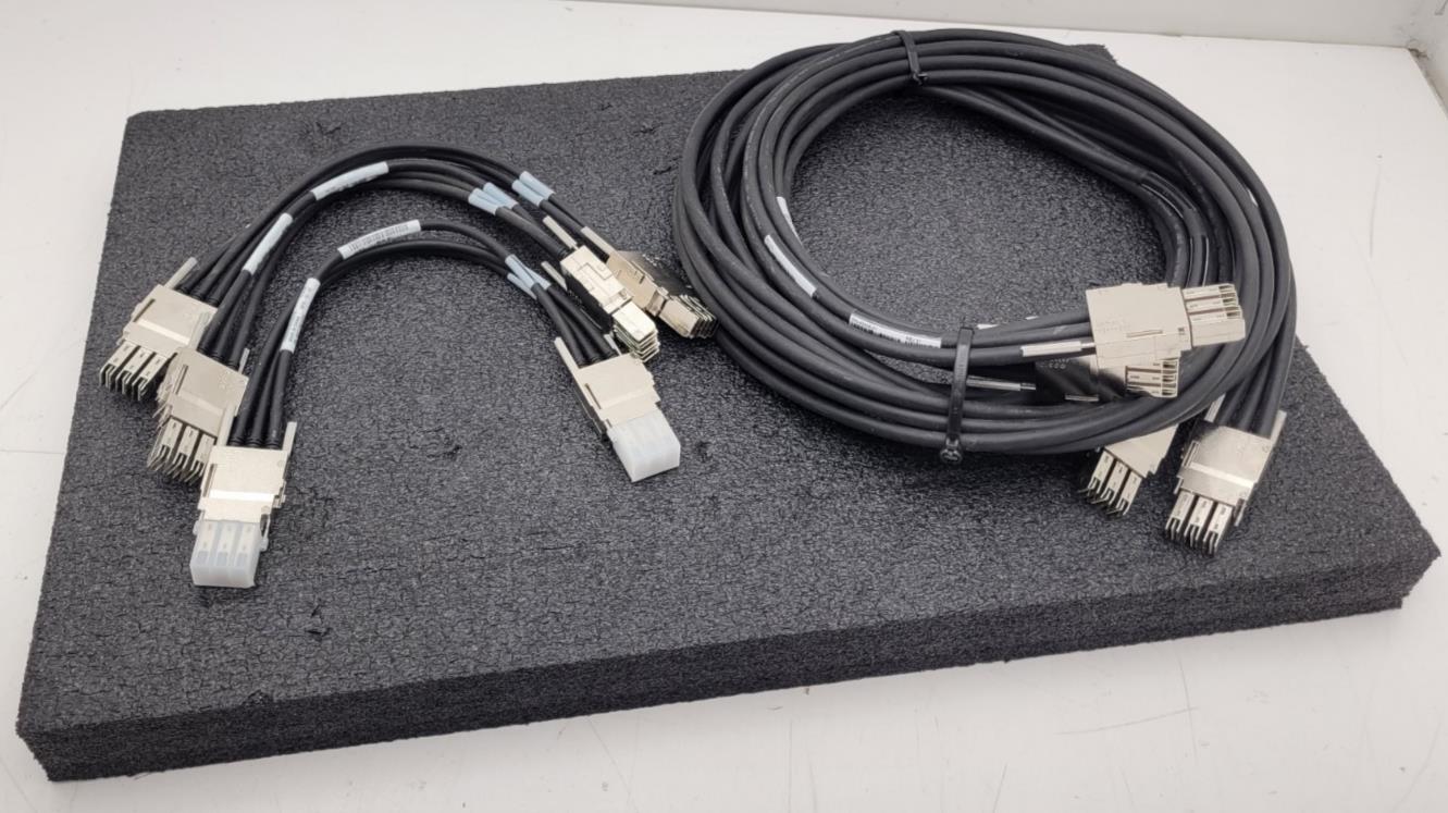 Lot of 5x Cisco Stacking Cable 2x STACK-T1-3M 3x STACK-T1-50CM