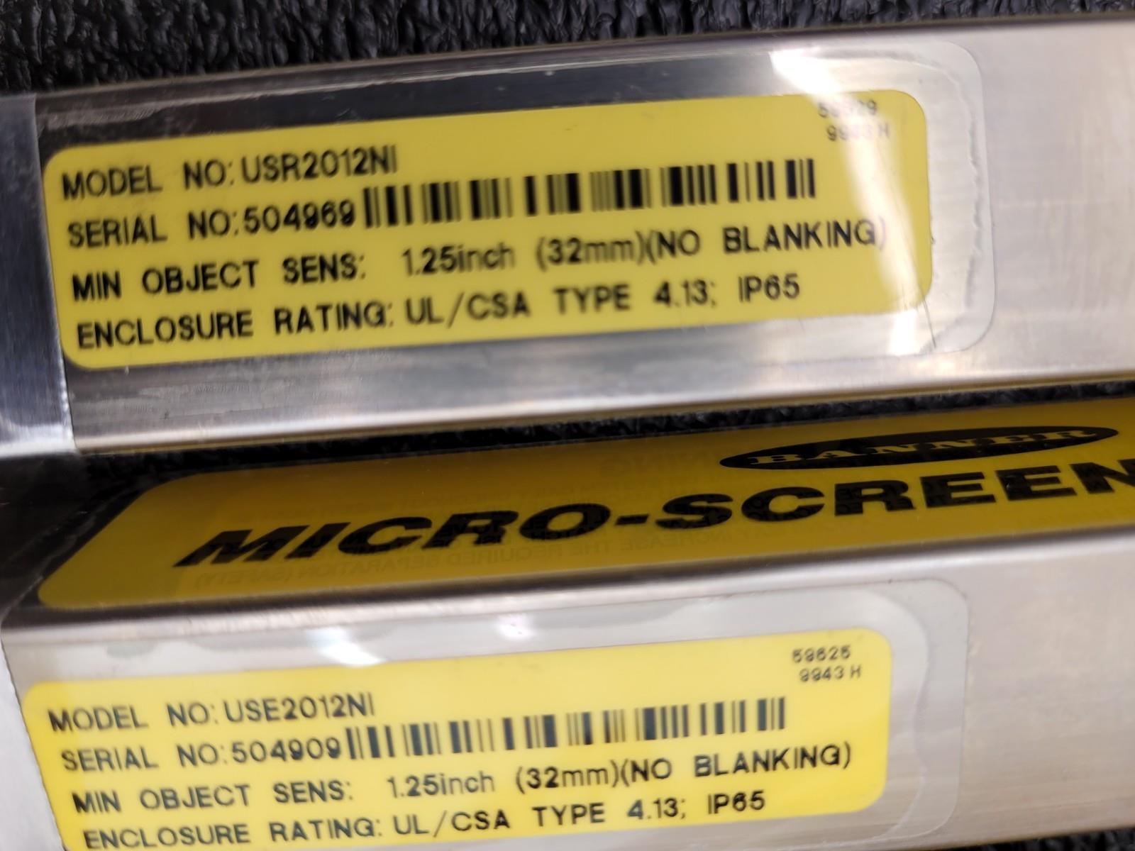 Lot 3x Banner USE2012NP2 & USR2012NP2 MICRO-SCREEN ESD  20" Light Curtain Screen