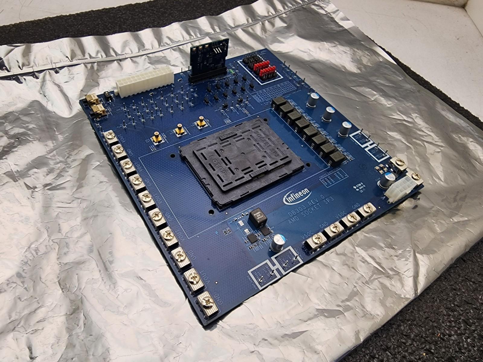 Infineon DB303 Rev 0 AMD Socket SP3 Development Board, needs a couple parts.