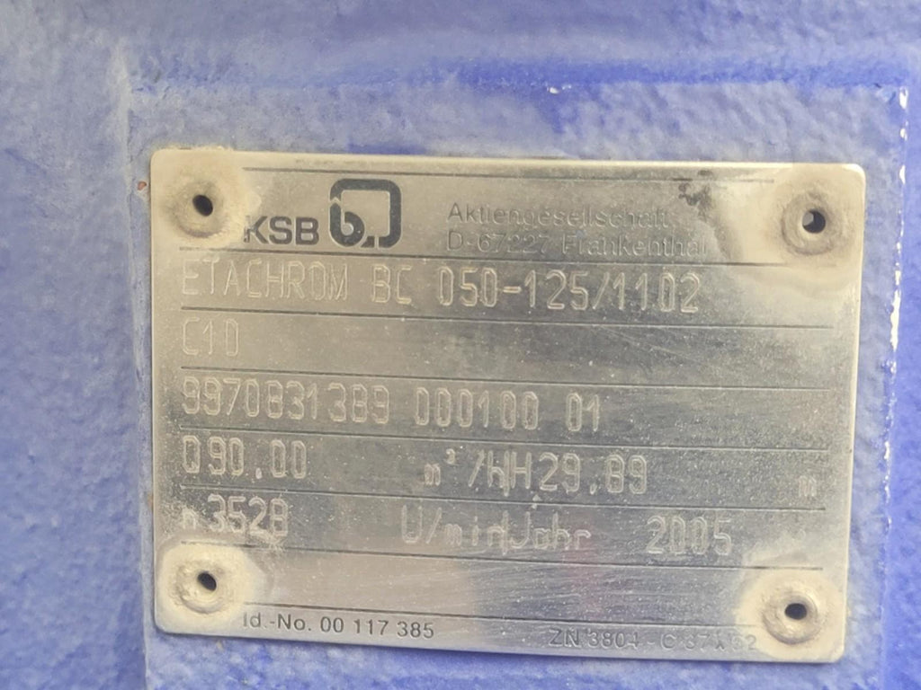 KSB Electric Motor Stainless Steel Pump Head BC 050-125/1102