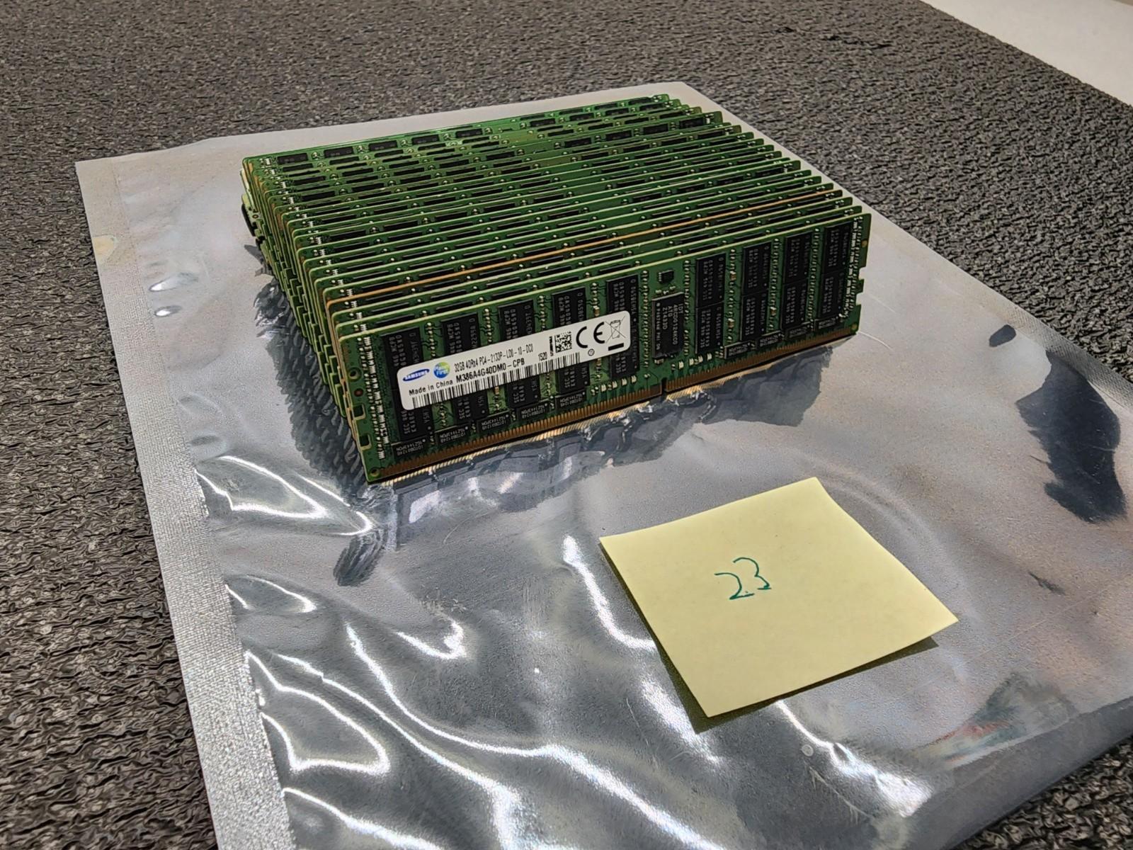Lot of 23 SAMSUNG 32GB DDR4 2133 PC4 M386A4G40DM0-CPB LRDIMM ECC Server RAM