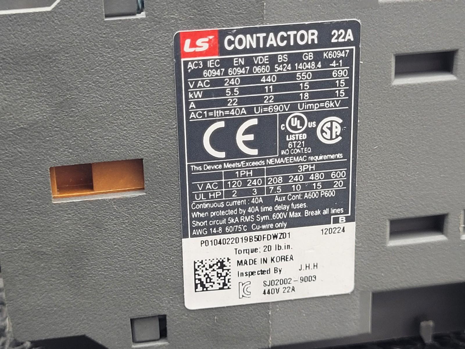 Lot of 14 LS Contacter 690v 22A 12A 9A + MT-32 32A/2H Thermal Overload Relay