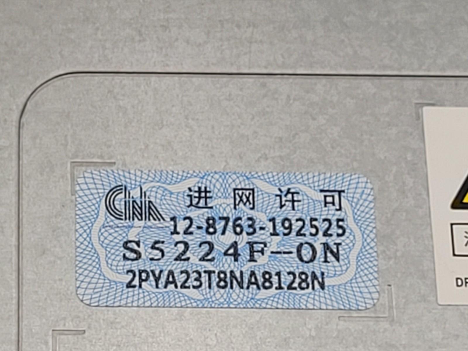 Dell PowerSwitch S5224F-ON 24-Port 25GbE SFP+ 4x100GbE QSFP+ Network Switch