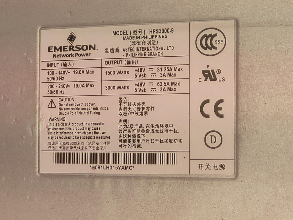 Lot of 3x Artesyn HPS3000-9 Rack Mount Power Supplies 3000 W 48V NEW IN BAG