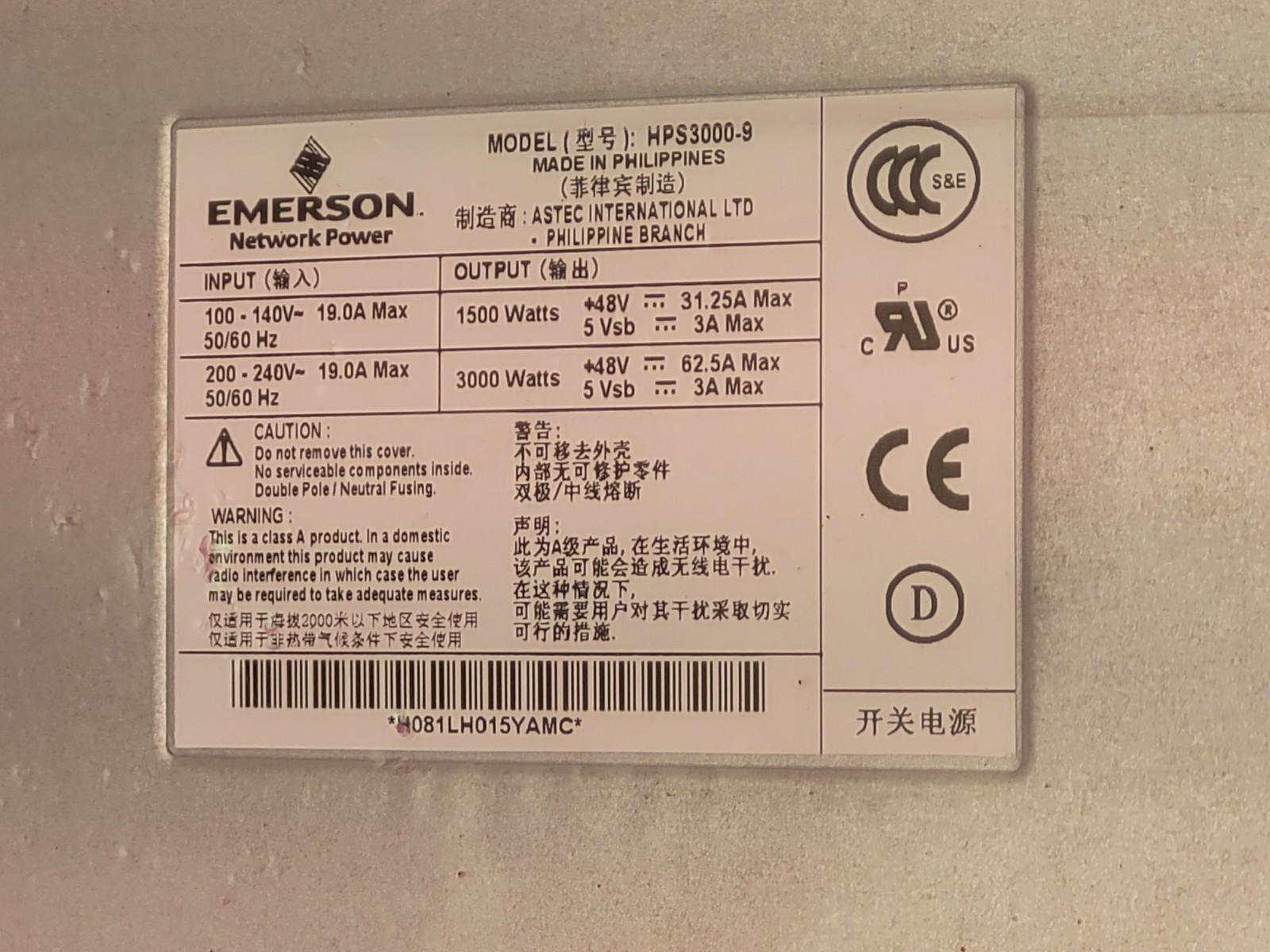 Lot of 3x Artesyn HPS3000-9 Rack Mount Power Supplies 3000 W 48V NEW IN BAG