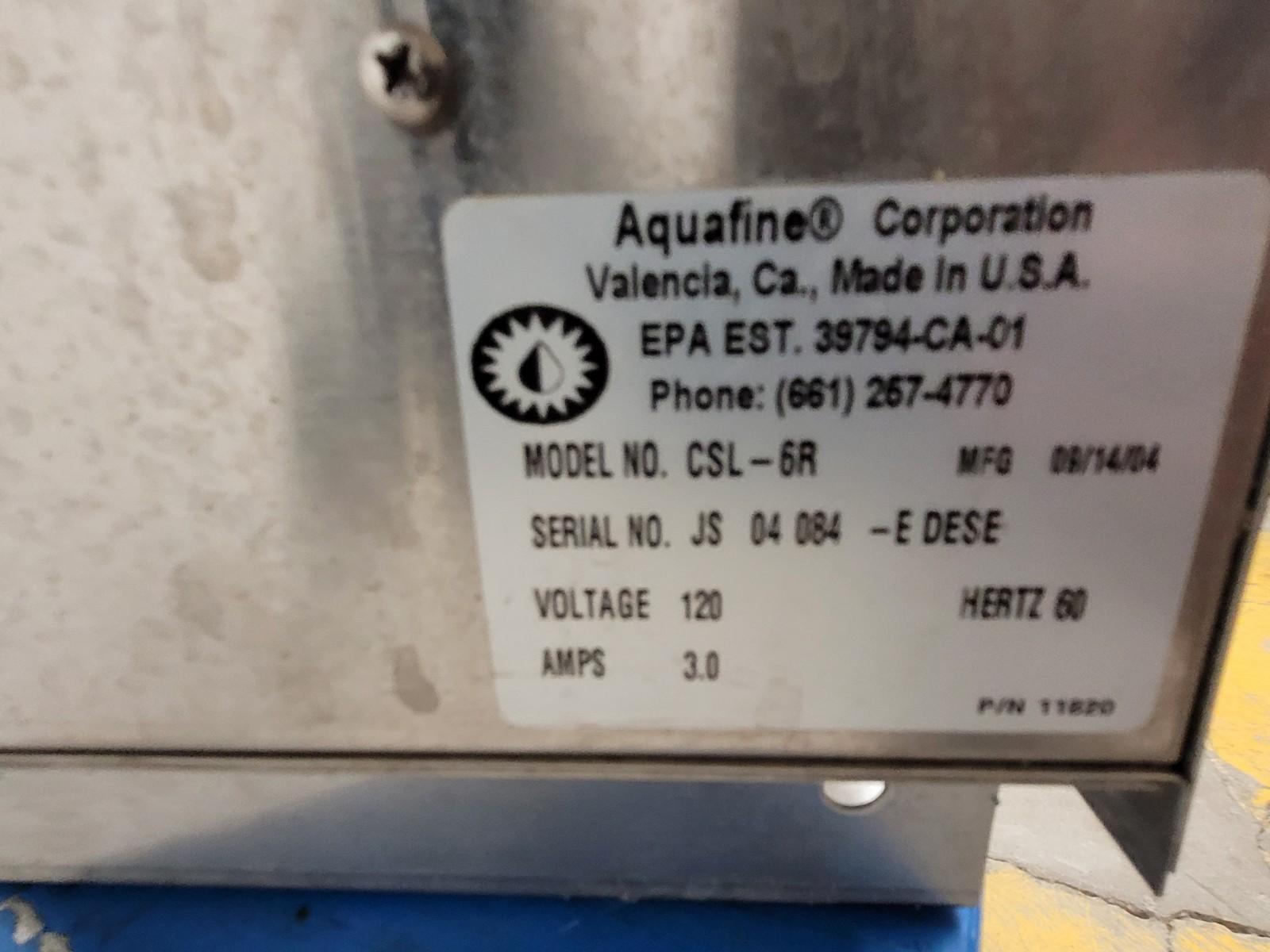 Aquafine Ultraviolet Water Treatment Disinfection Sanitary CSL-6R No Bulbs