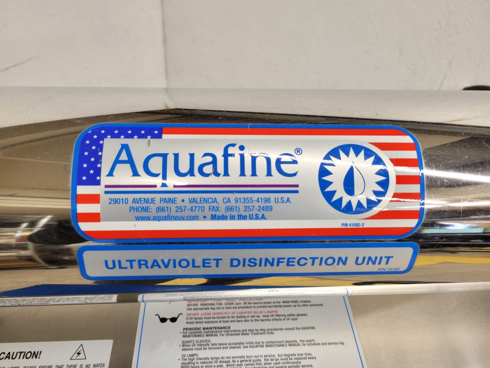 Aquafine Ultraviolet Water Treatment Disinfection Sanitary CSL-6R No Bulbs