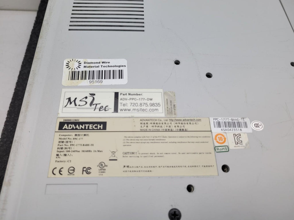 Advantech PPC-177T-BARE-TE Color TFT LCD Operator Touch Panel HMI 17" Screen I.