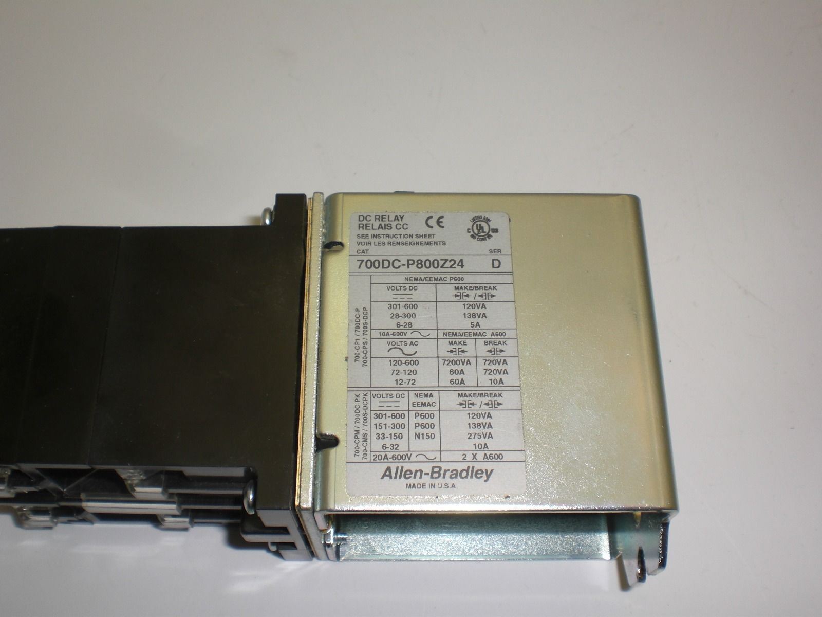 Allen Bradley 700DC-P800Z24 Control Relay, 10A Contact Rating, 24VDC