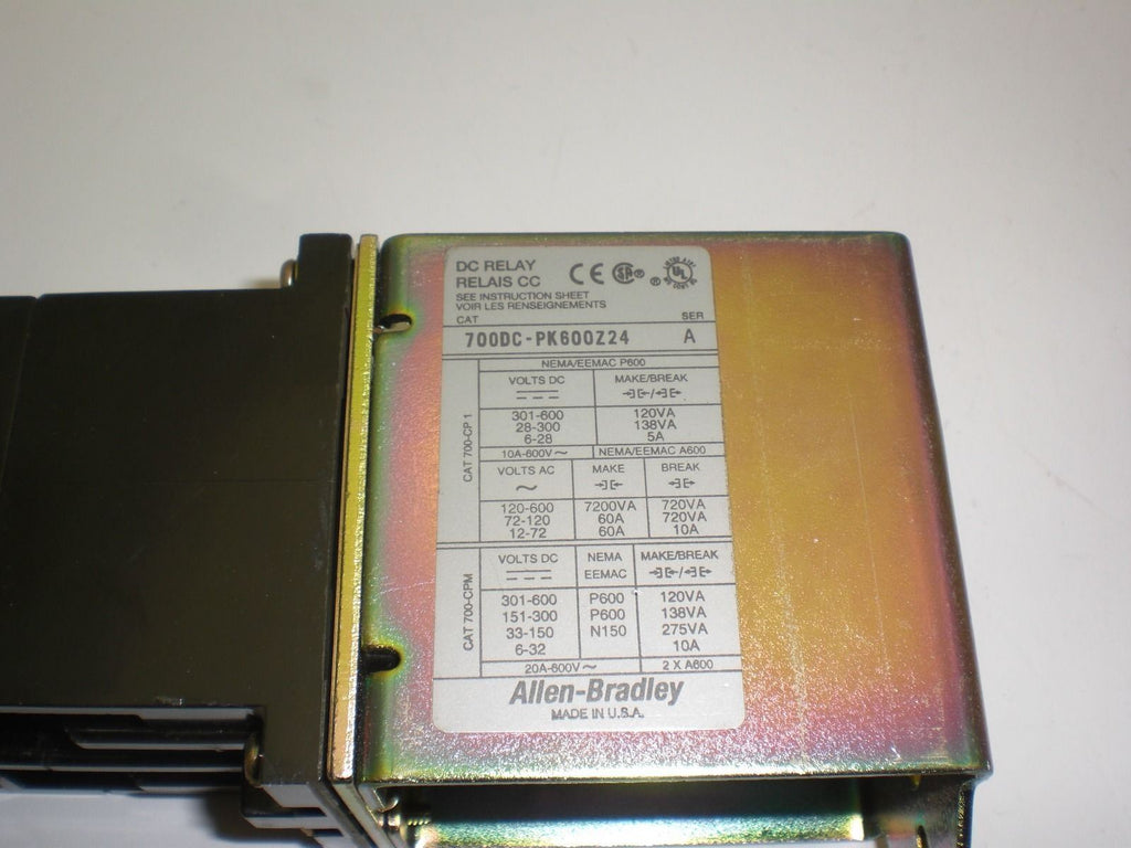 Allen Bradley 700DC-P600Z24 Control Relay, 10A Contact Rating, 24VDC