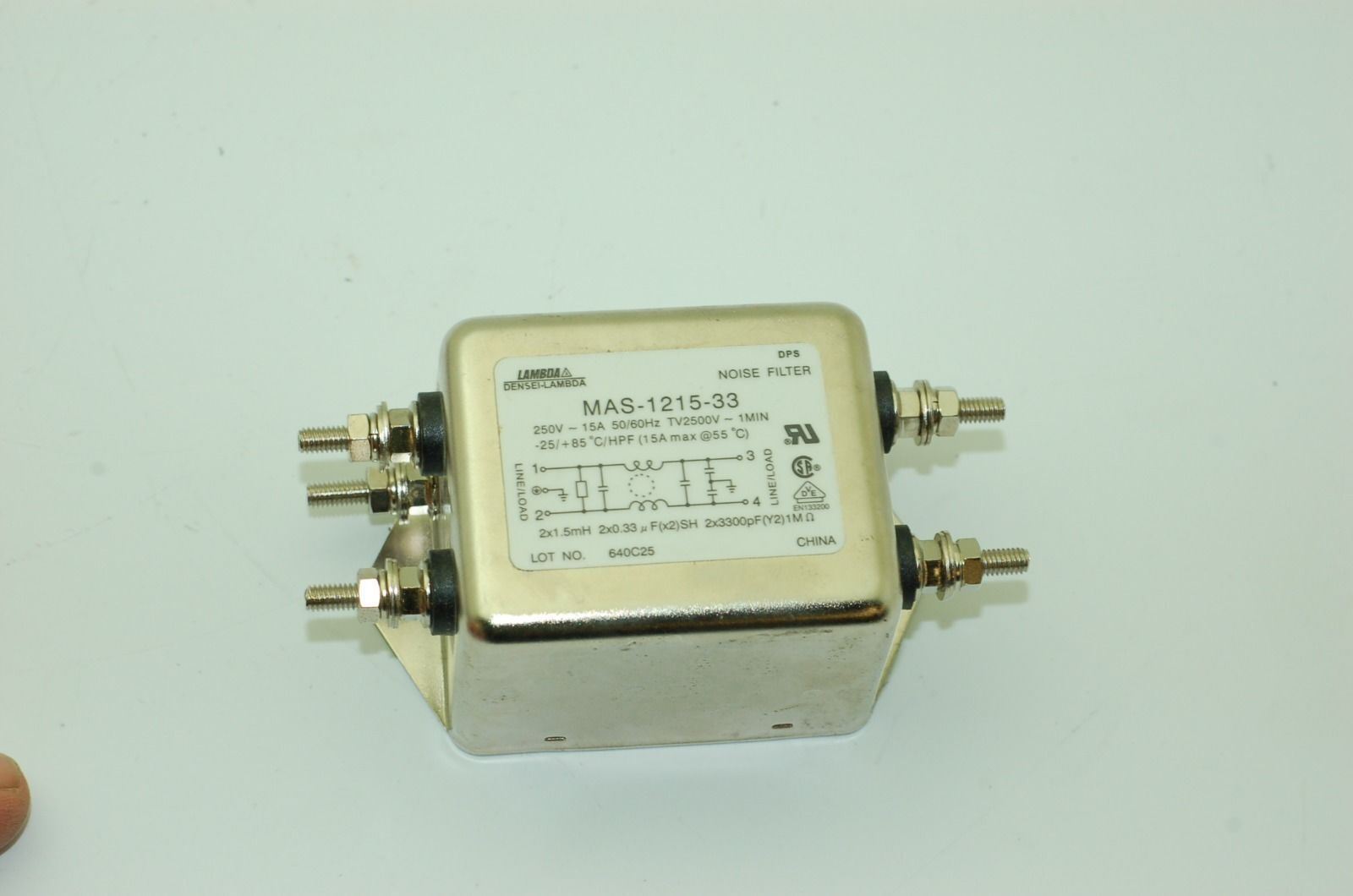 Corcom 10VV1, Lambda MAS-1215-33 & Schaffner FN2070-12-06 Line Filters