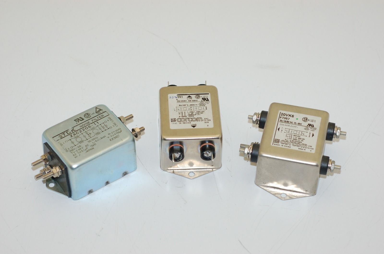 Corcom (10VR1, 20VK6) & TDK (ZAC2206-11) Line Filters