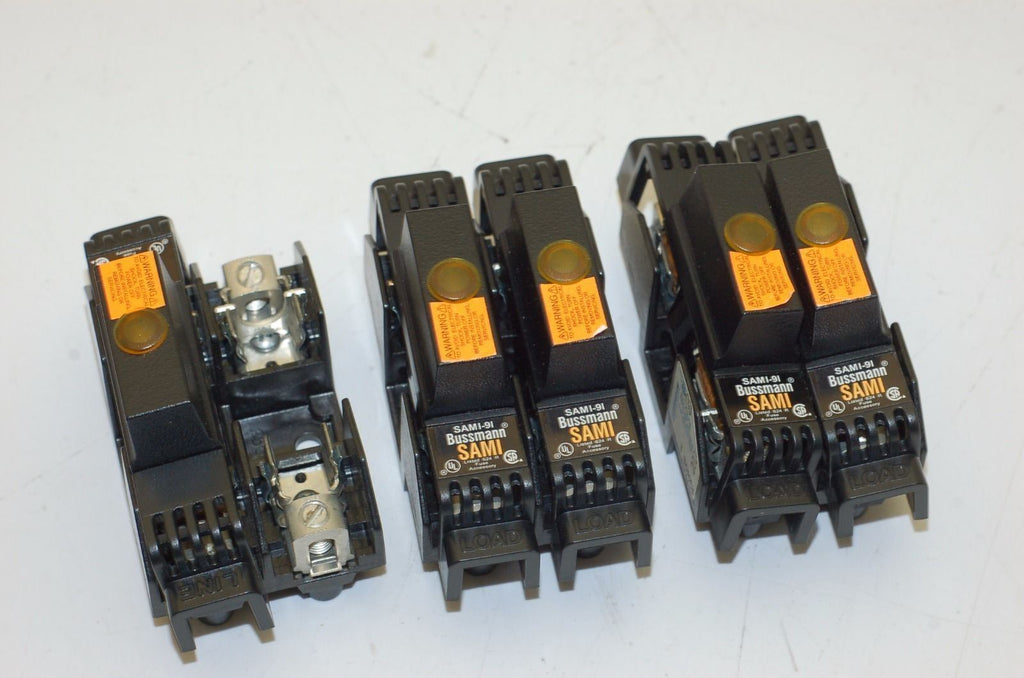 Bussman R60060-3CR, Marathon R30A2B Fuse Holders, SAMI-9I Covers - Lot of 4