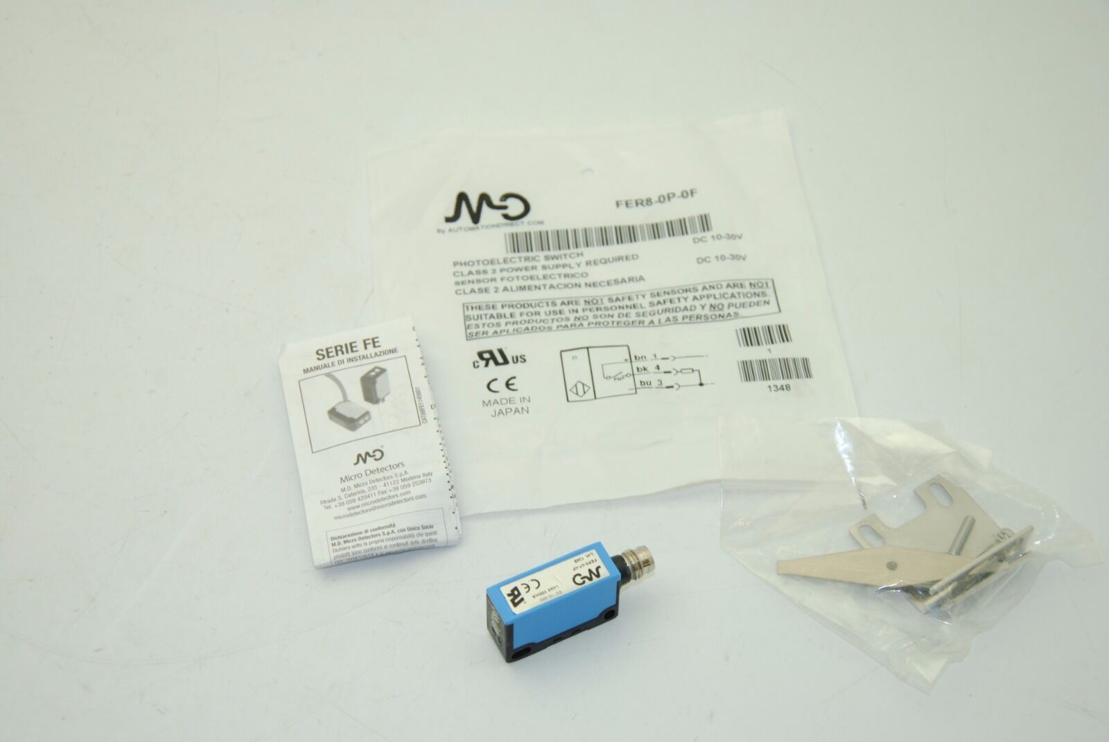 Automation Direct FER8-0P-0F Photoelectric Sensor, 10-30VDC, 3-Wire - NEW