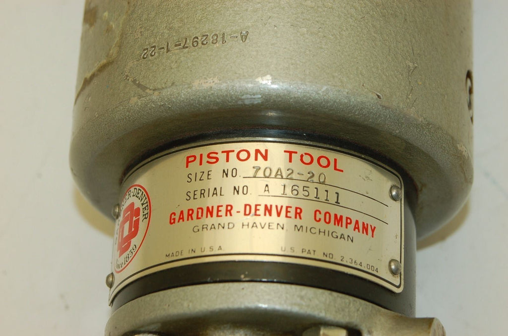 Gardner-Denver 70A2-20 Air Piston Tool, 0.6 HP, 99 RPM