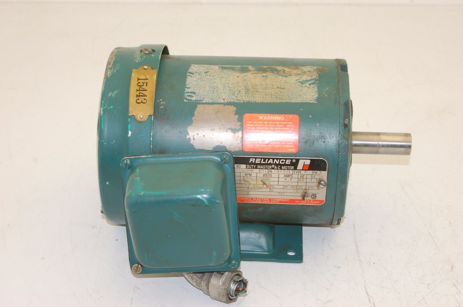 Reliance Electric P14H3239M AC Motor, 230/460 VAC, 3-PH, 60Hz, 1 HP