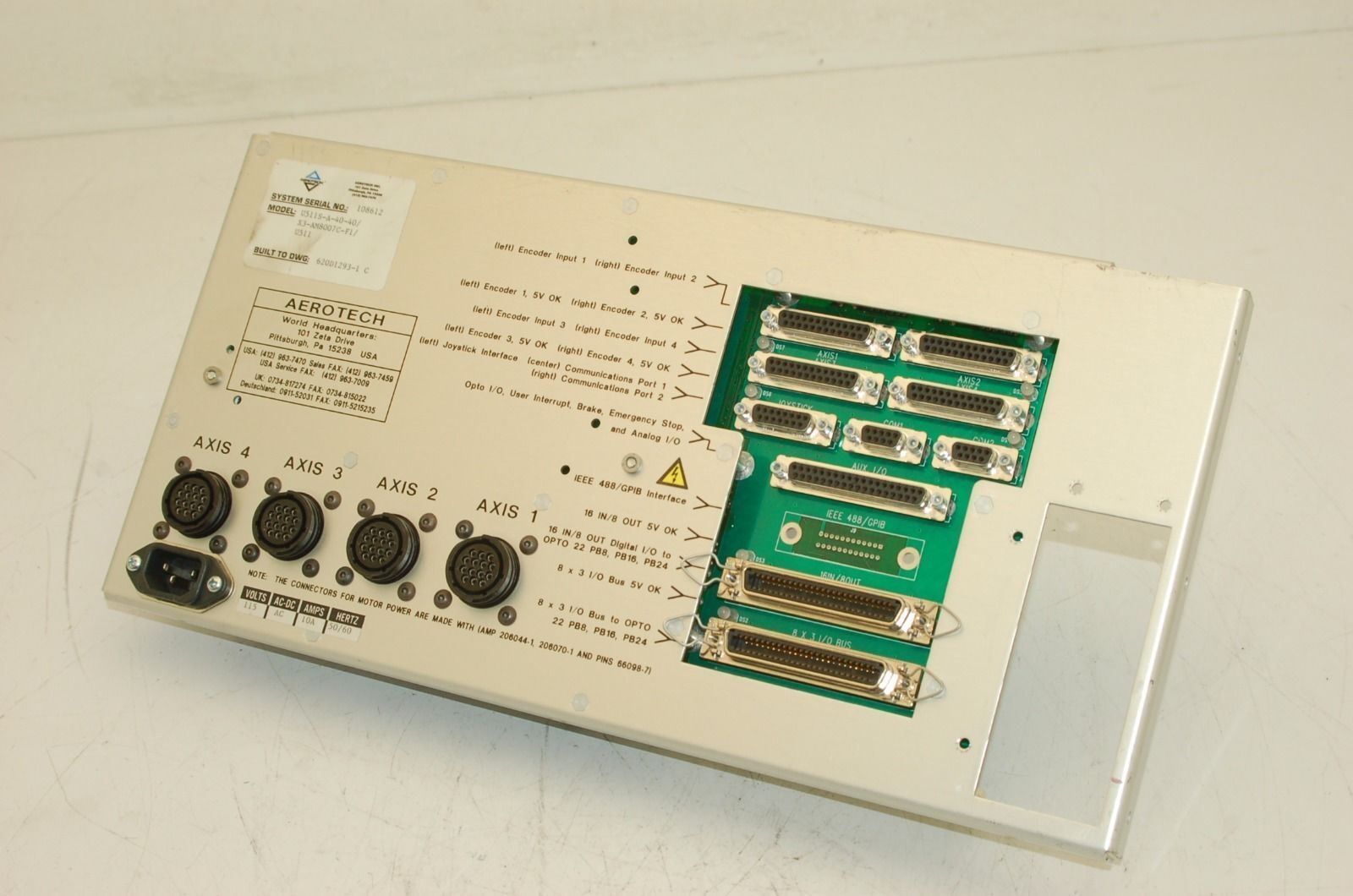 Aerotech U511S-A-40-40/X3-AM8007C-F1-U511 Interface Encoder Section